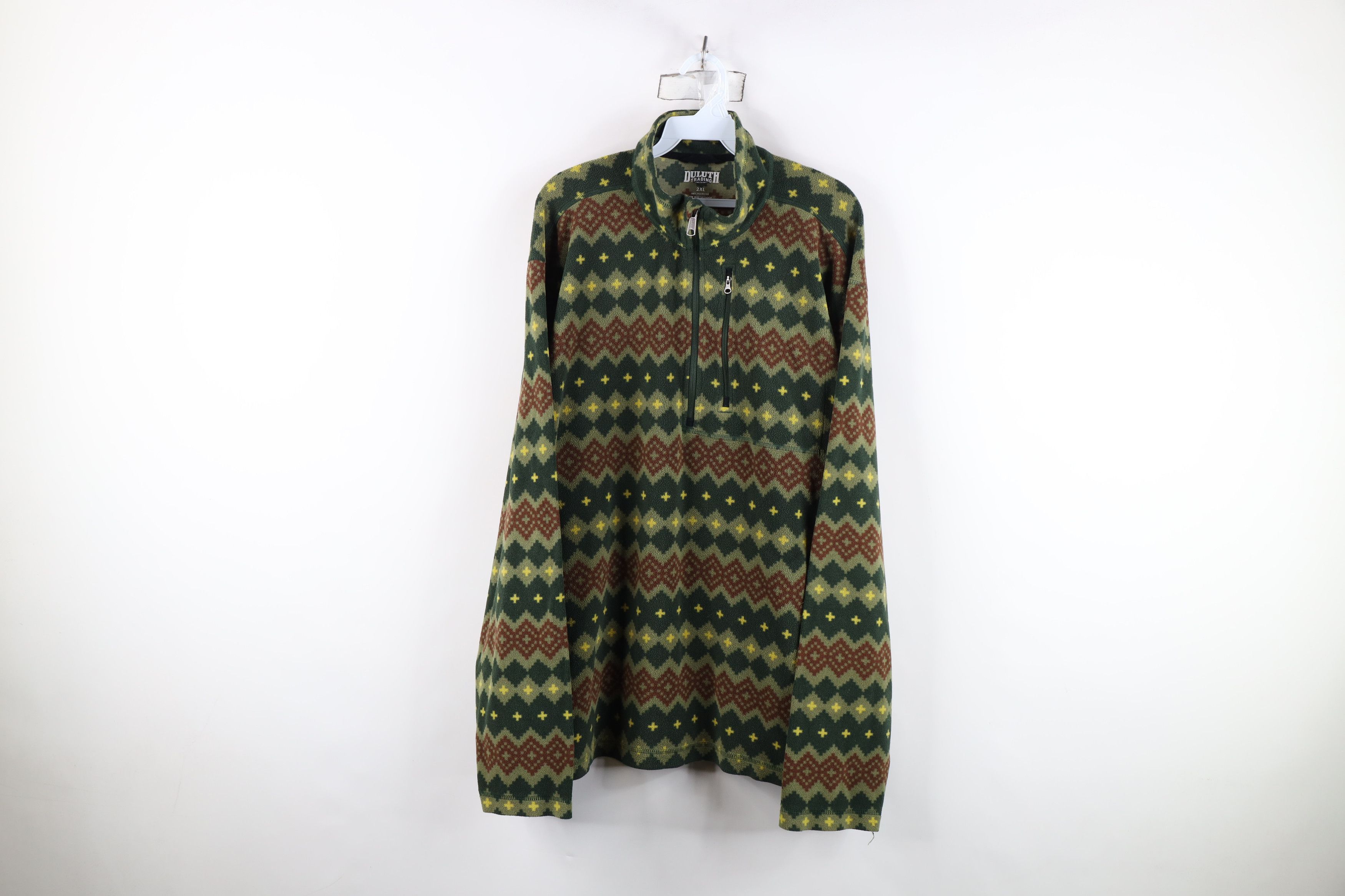 Duluth Trading Company Duluth Trading Co Fair Isle Fleece Half Zip Pullover Sweater Size US XXL / EU 58 / 5 - 1 Thumbnail
