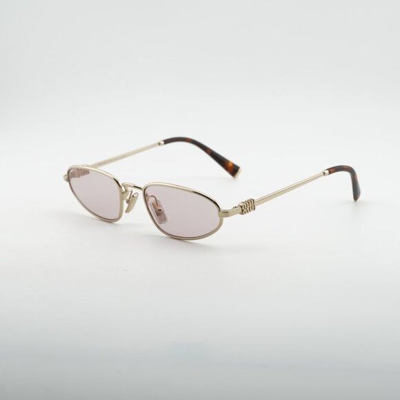 Miu Miu Miu Miu MUA52S ZVN4I0 Sunglasses Gold Cat Eye Frame, Pink Size ONE SIZE - 1 Thumbnail