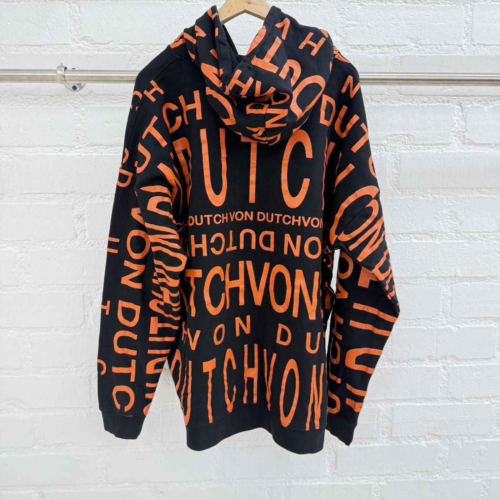 Von Dutch Von Dutch Paris Black & Orange All-Over Logo Hoodie (XL) Size US XL / EU 56 / 4 - 2 Thumbnail