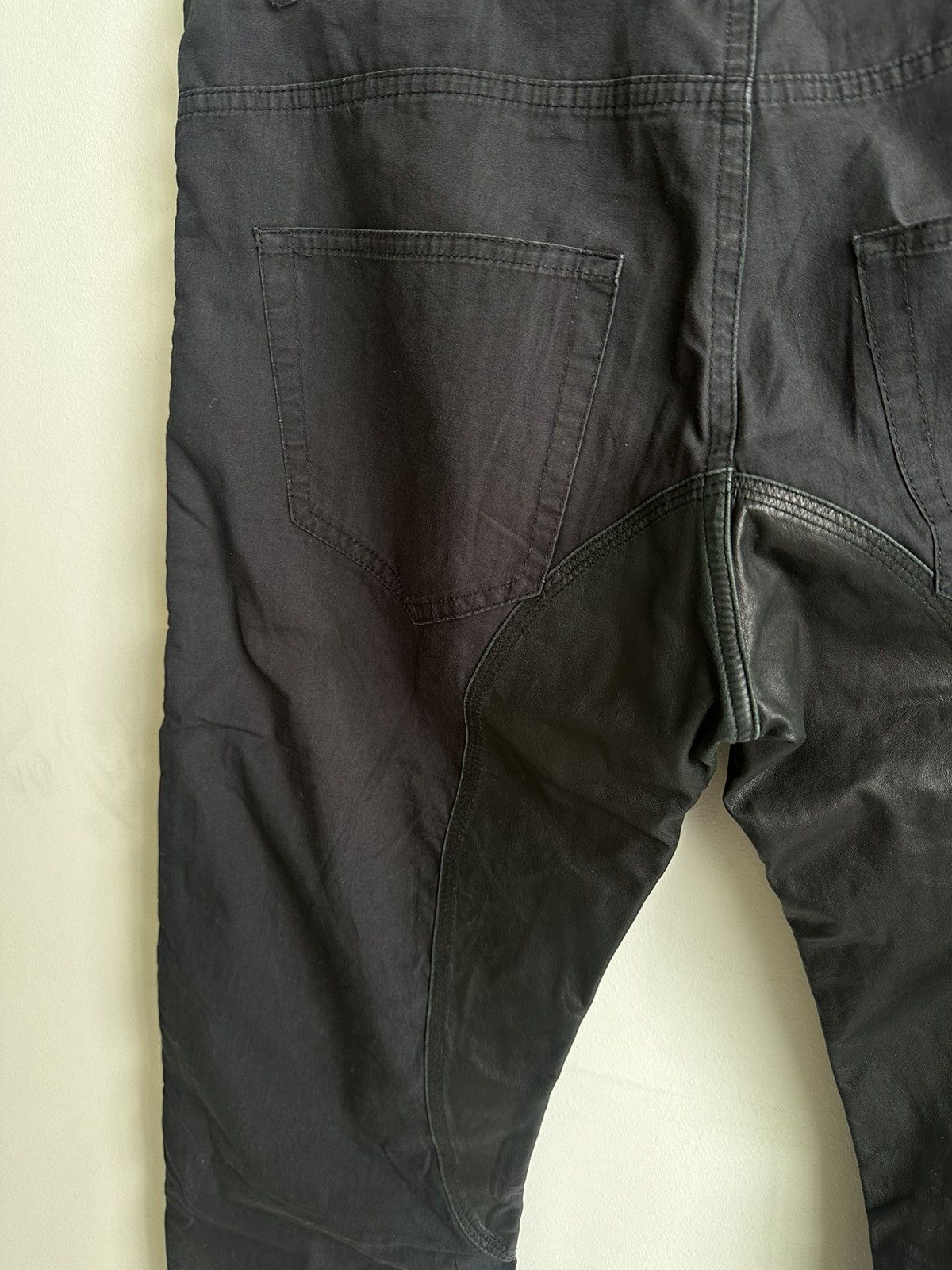 Rick Owens Black Leather Insert Panel Pants Size US 30 / EU 46 - 6 Thumbnail
