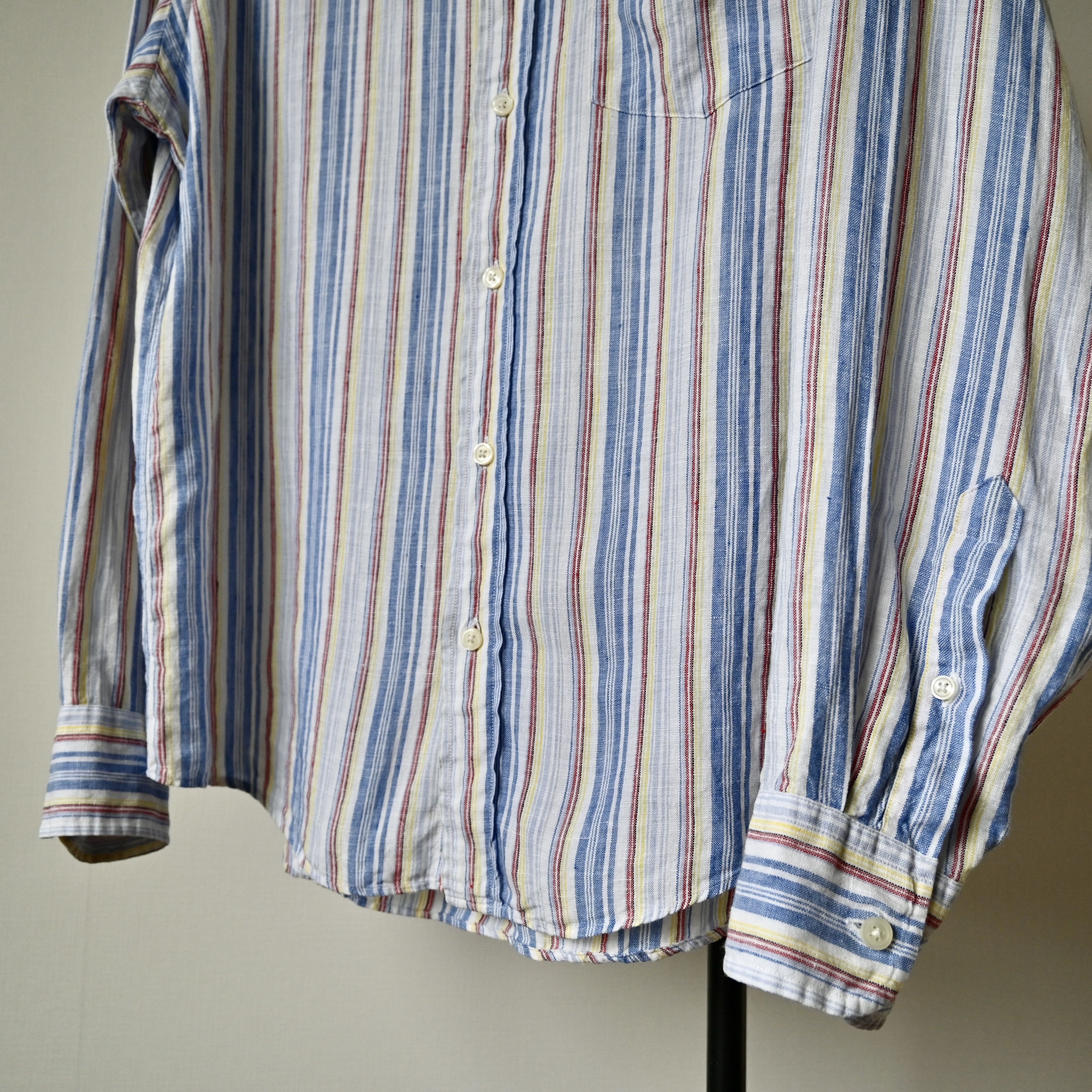 J.Crew VTG 2000s J.Crew sunshine colored stripe linen shirt Size US M / EU 48-50 / 2 - 3 Thumbnail