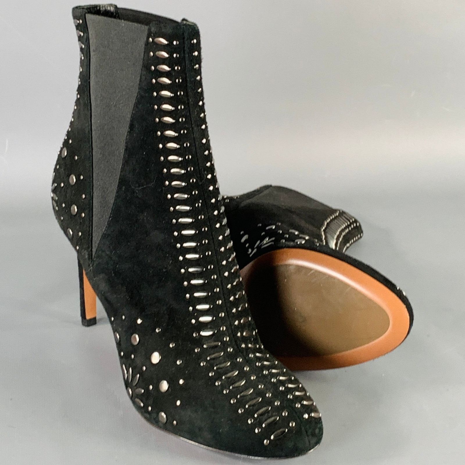 Alaia ALAIA Size 7.5 Black Studded Suede Pull On Stiletto Booties Size US 7.5 / IT 37.5 - 5 Thumbnail