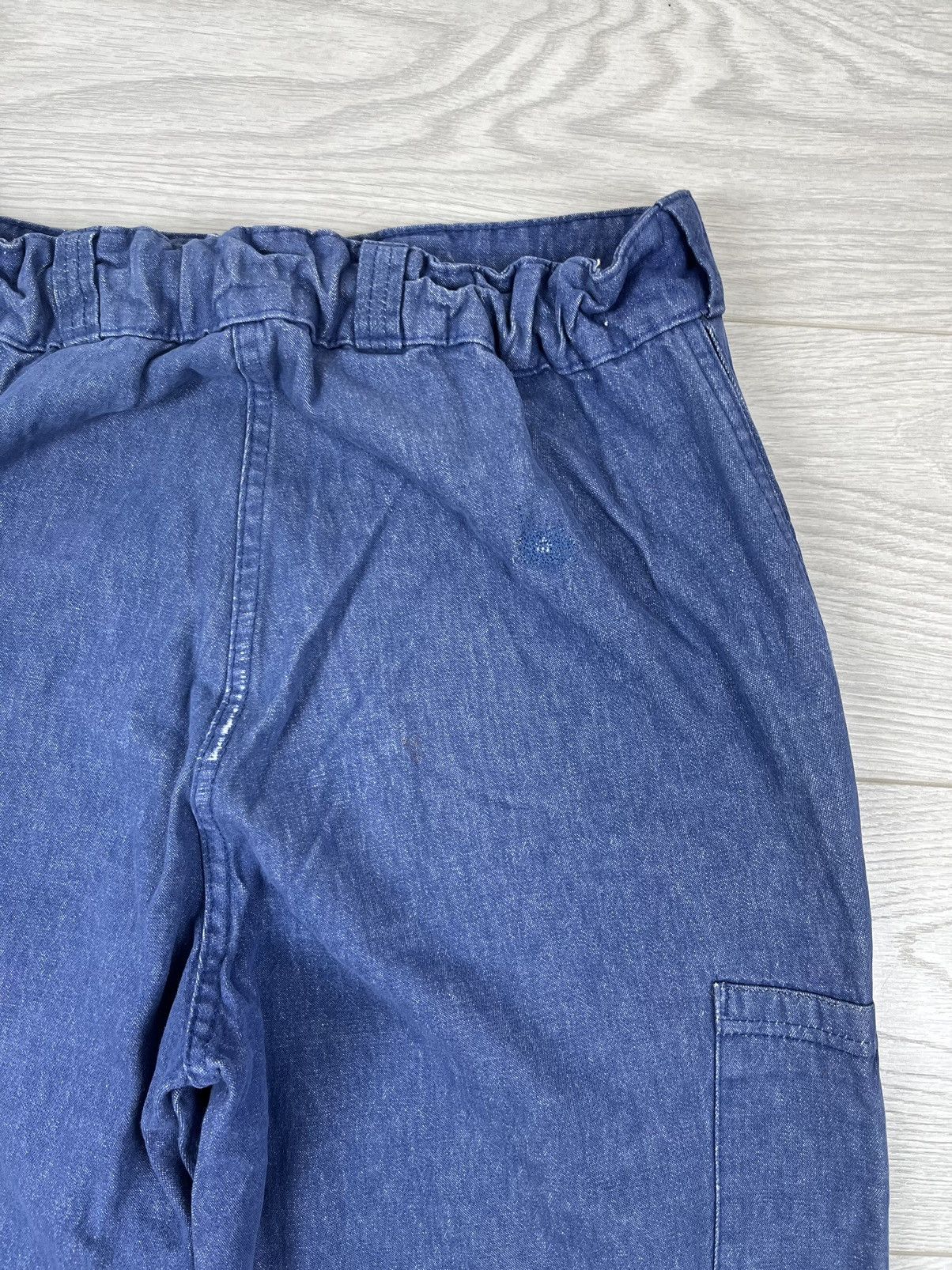 Le Laboureur Le Laboureur Vintage Blue Distressed Fade French Work Pants Size US 31 - 11 Thumbnail