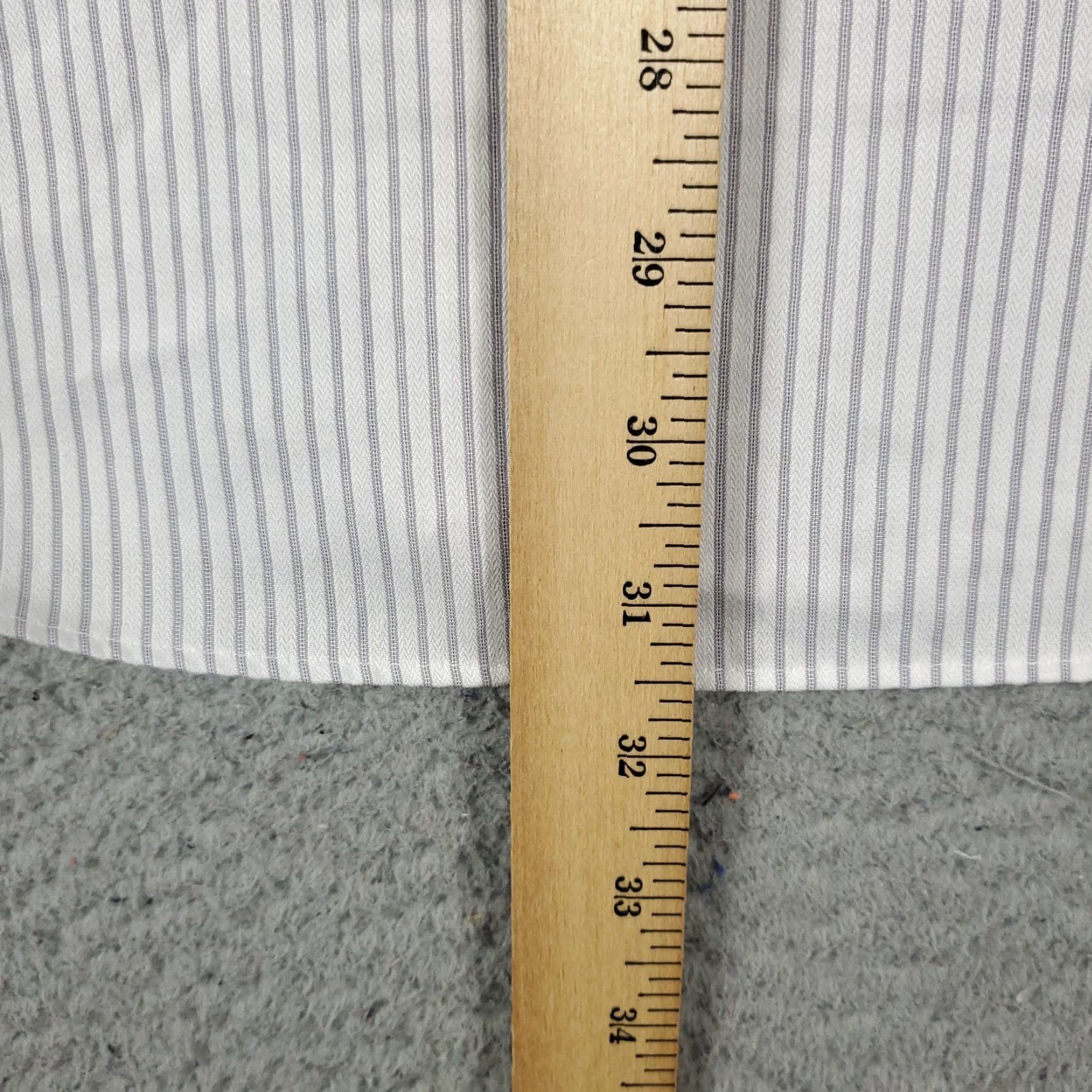 Vintage Jhane Barnes Gray Striped Dress Shirt Mens 16 Regular Fit Long Sleeve Button Up Size 42R - 5 Thumbnail