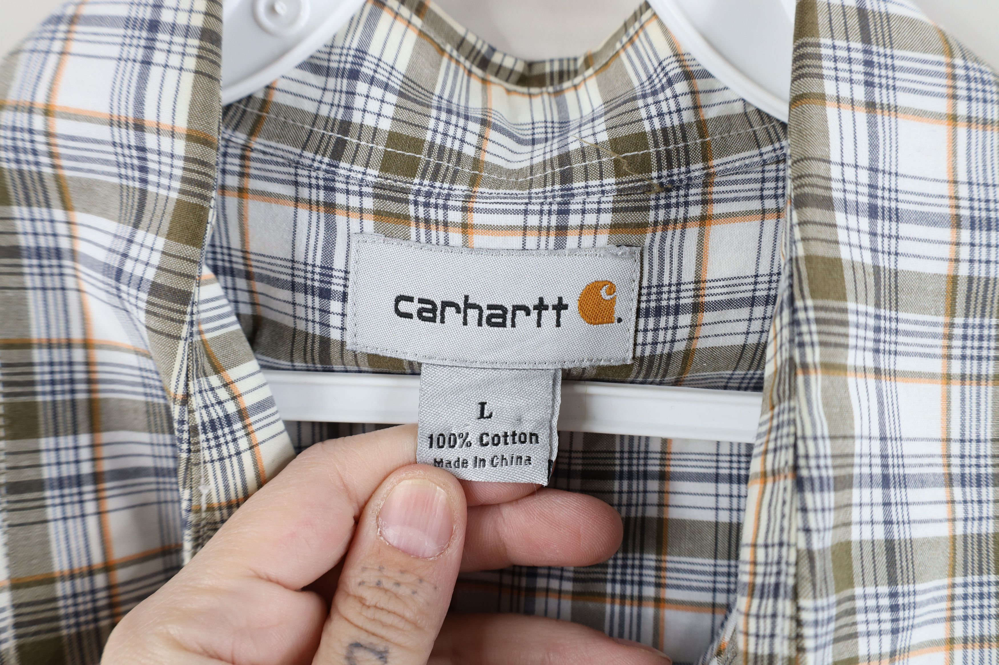 Carhartt × Vintage Vintage Carhartt Short Sleeve Collared Button Shirt Plaid Size US L / EU 52-54 / 3 - 9 Thumbnail