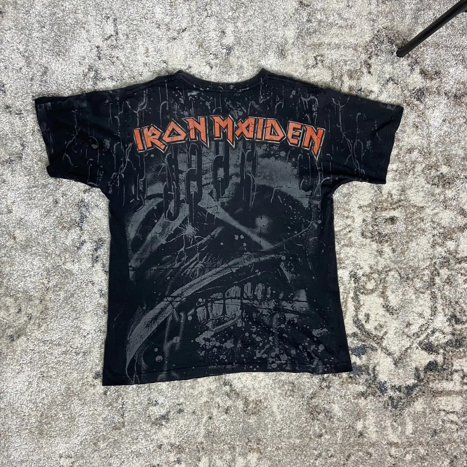 Iron Maiden Y2K IRON MAIDEN DISTRESSED RARE OVERPRINTED BOXY TEE - № 238 Size US S / EU 44-46 / 1 - 2 Thumbnail