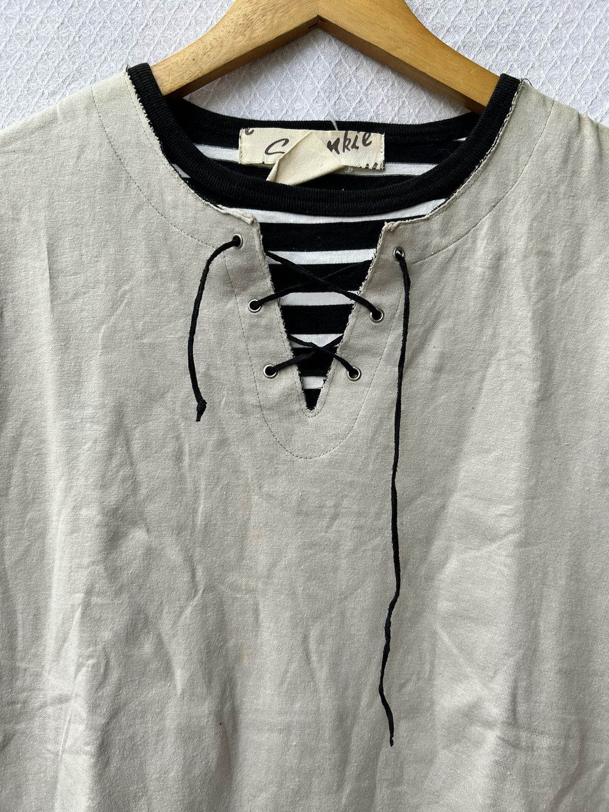 Hysteric Glamour Spunkie laces double layers stripe tees Size US L / EU 52-54 / 3 - 3 Thumbnail