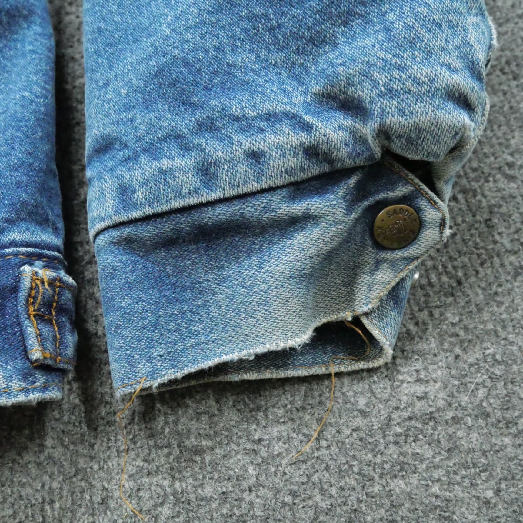 Vintage VINTAGE Key Jacket Mens 48 Denim Blue Lined Saddle King Distressed Cotton Jeans Coat - Casual - Regular - Snap - Basic - 3/10 Condition - Men Size US 32 / EU 48 - 6 Thumbnail