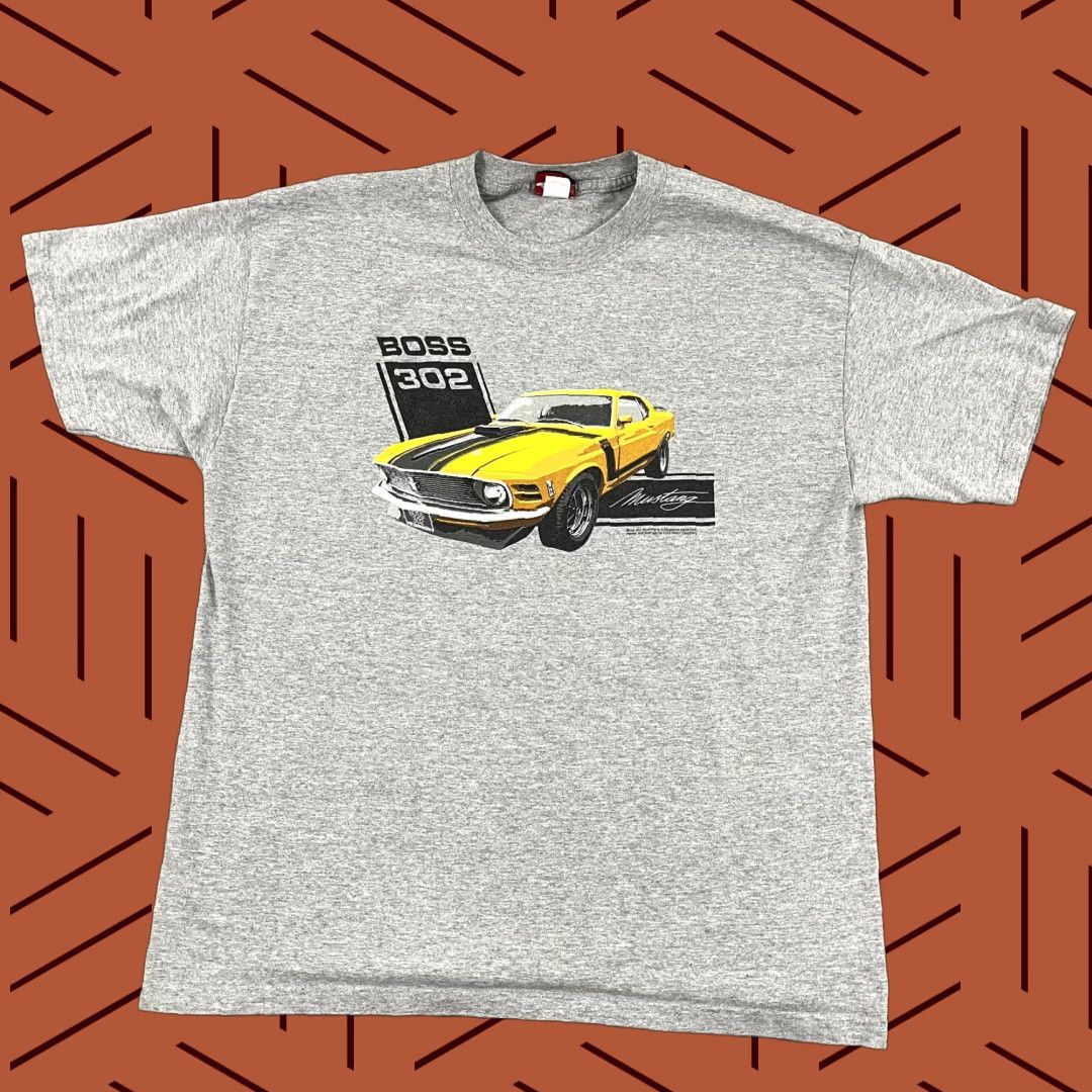 Vintage VINTAGE Mustang Shirt Mens XL 302 Boss Graphic Car Enthusiast Tee Yellow Ford Retro Size US XL / EU 56 / 4 - 1 Thumbnail