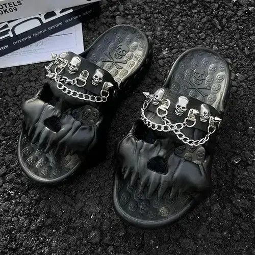 Designer Skull Monster Slippers. Size US 12 / EU 45 - 6 Thumbnail