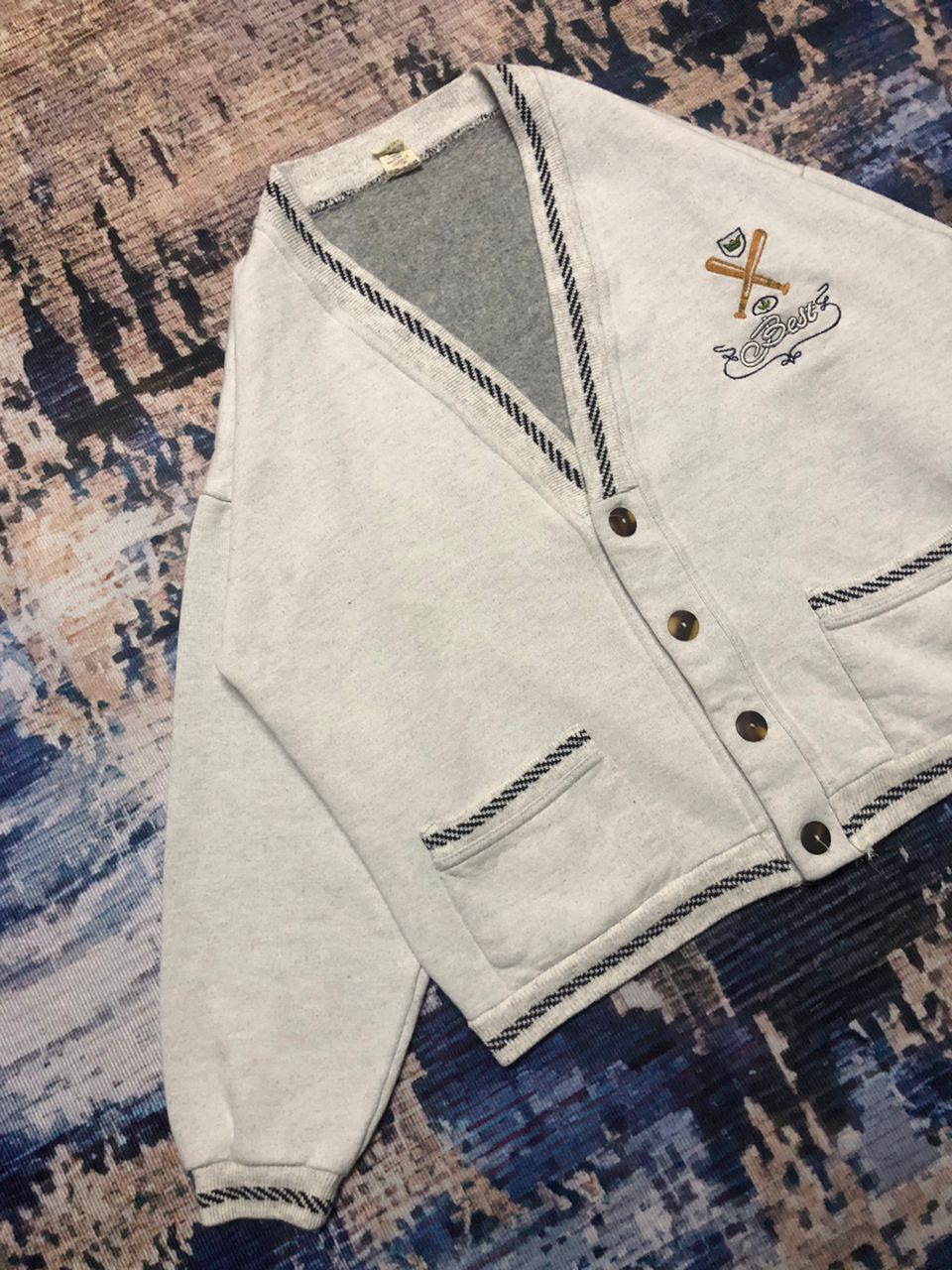 Pronto Uomo Vintage Pronto Moda Grey Cardigan Size XL / US 12-14 / IT 48-50 - 7 Thumbnail