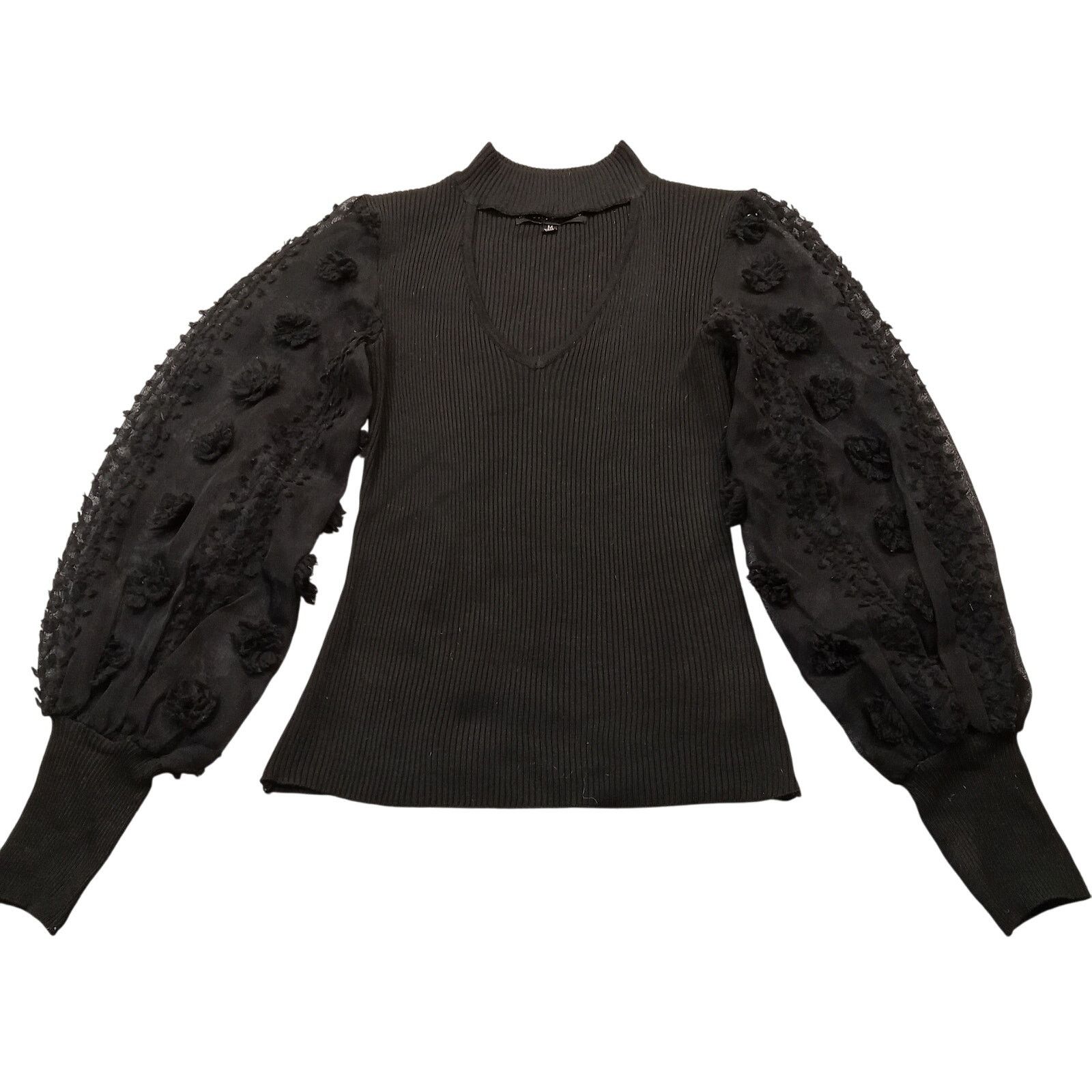 Almost Famous Almost Famous Sweater M Women's Sheer Sleeve Black Size M / US 6-8 / IT 42-44 - 1 Thumbnail