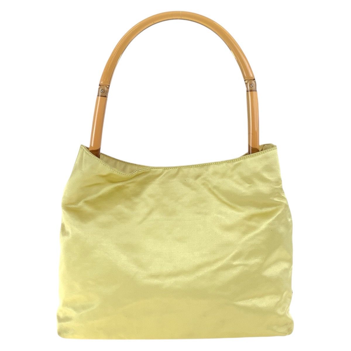 Prada Prada Satin Triangle Logo 2Way Bag Plastic Shoulder Bag  in Yellow, Women's