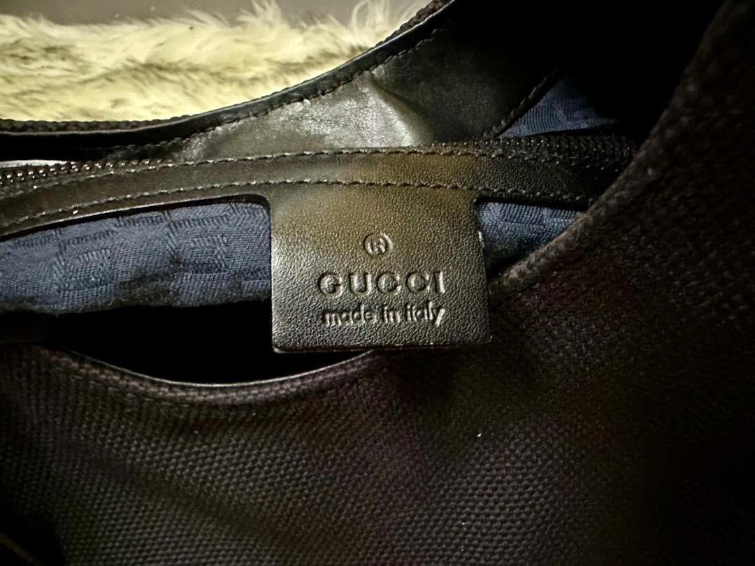 Gucci Authentic Gucci Canvas Wooden Handle Hobo Bag Size ONE SIZE - 7 Thumbnail
