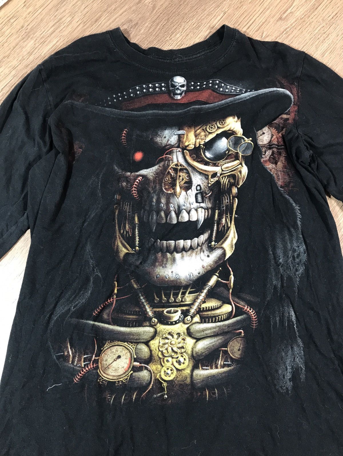 Japanese Brand × Vintage Y2K Spiral Opium Skull Punk Gothic Long Sleeve Tee Size US M / EU 48-50 / 2 - 4 Thumbnail