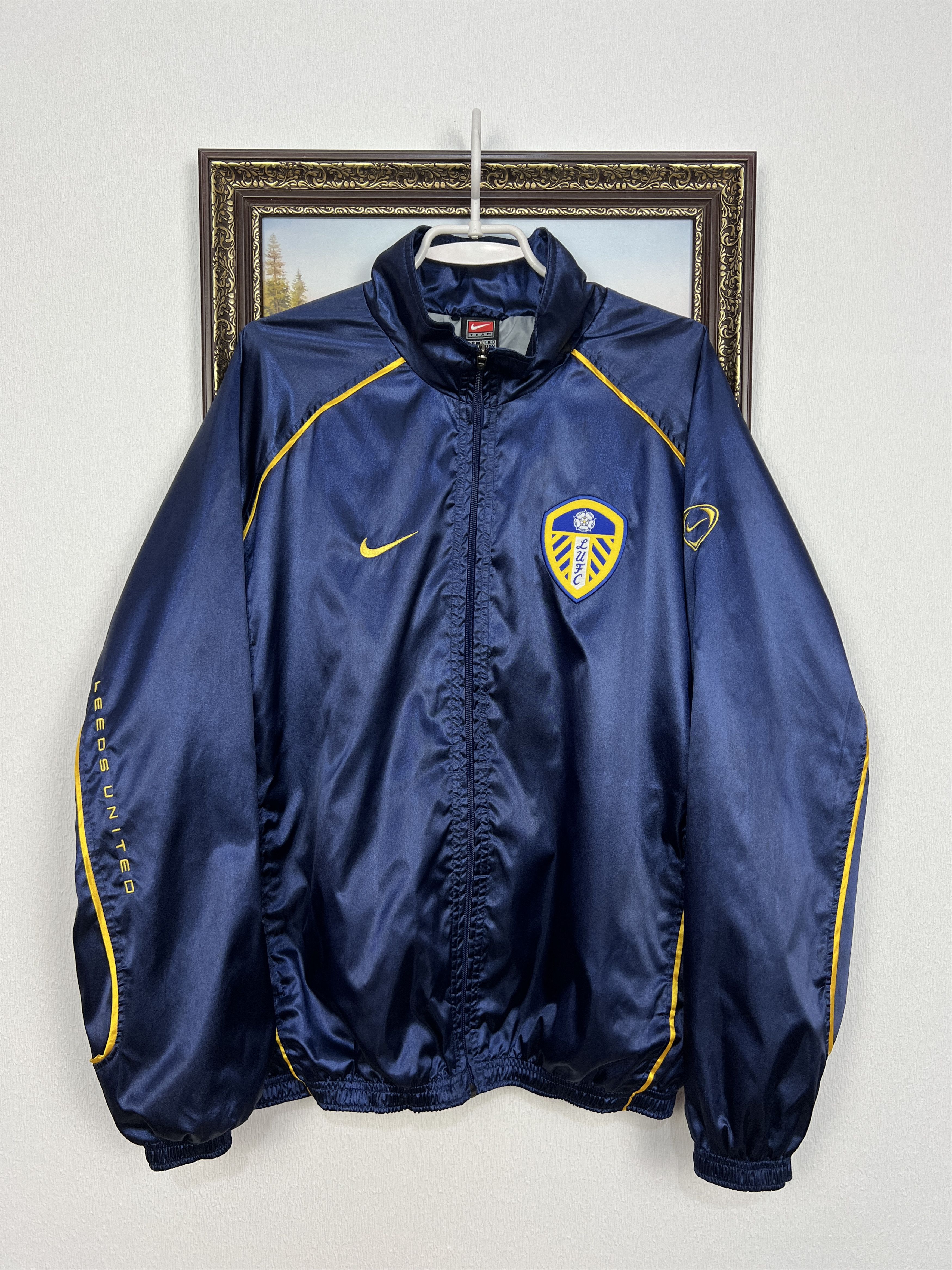 Nike Vintage 90's Nike Leeds United Football Satin Jacket Soccer Size US M / EU 48-50 / 2 - 1 Thumbnail