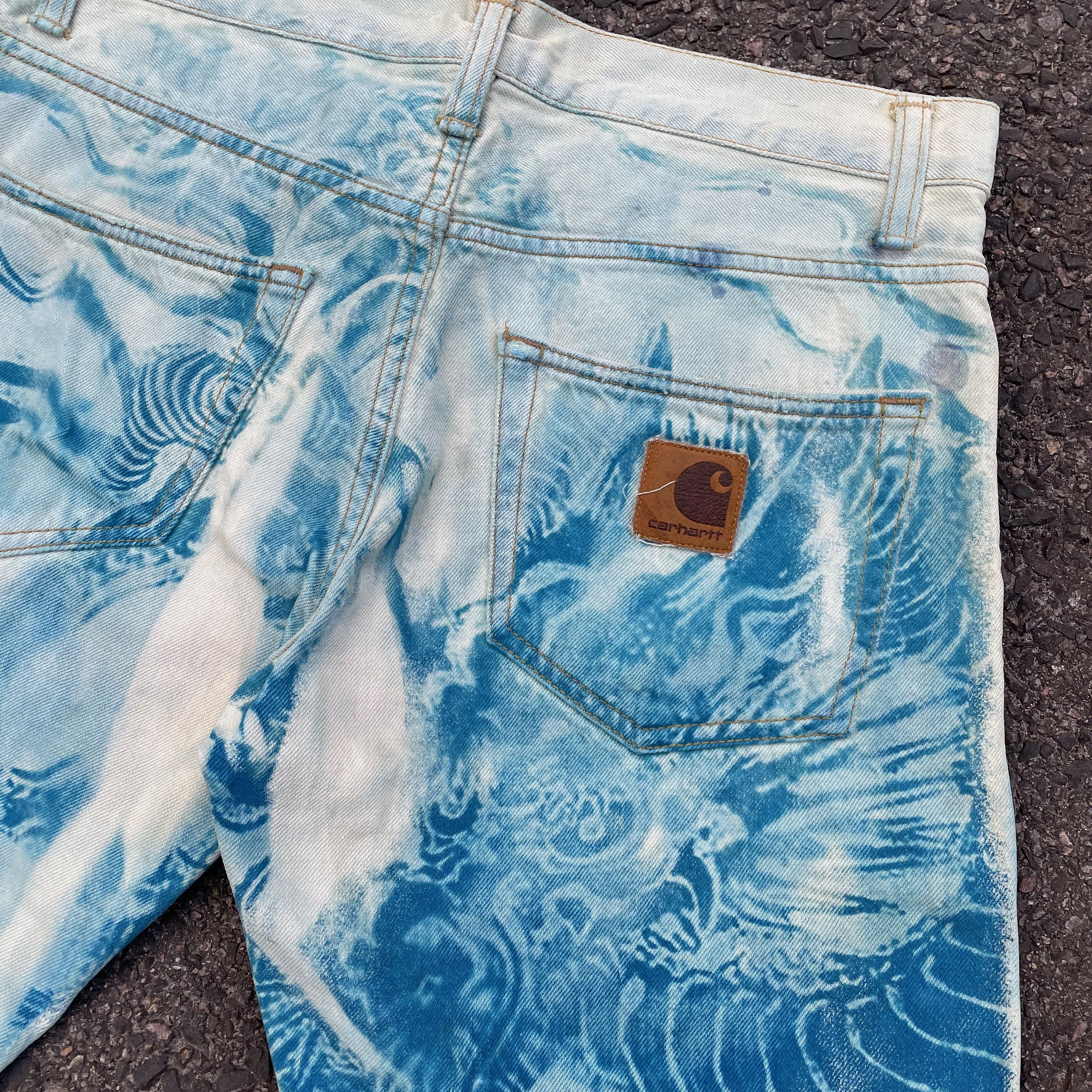 Carhartt Custom Carhartt 30x32 Blue Graphic Pants Y2K Grunge Art Size US 30 / EU 46 - 6 Thumbnail