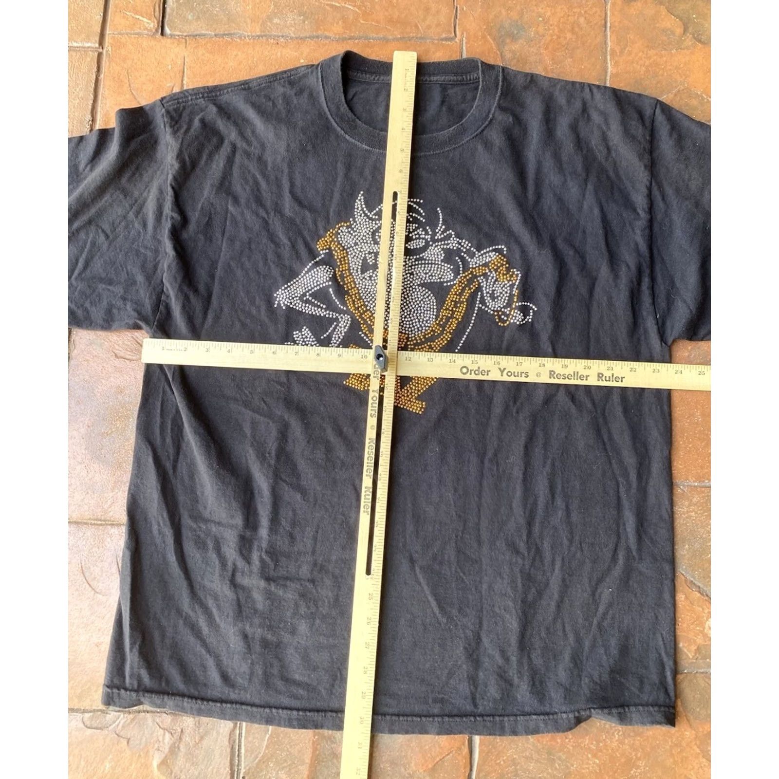 Vintage VINTAGE Looney Tunes Taz Rhinestones T-Shirt XL Black Men Short Sleeve Crew Neck Canvas Cotton Logo Graphic 90s 80s Classics Size US XL / EU 56 / 4 - 6 Thumbnail