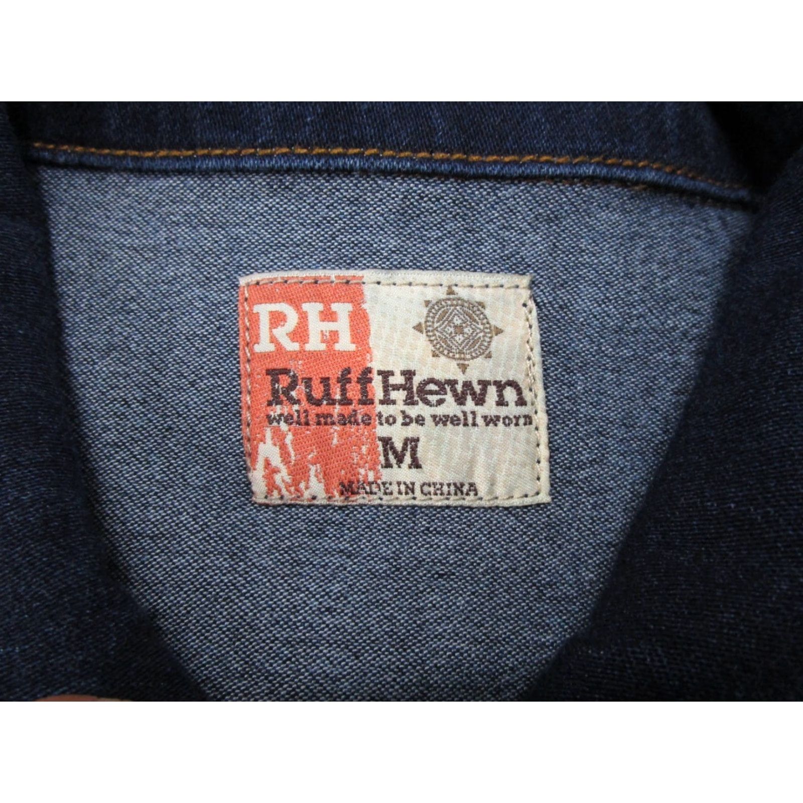 Denime Ruff Hewn Jacket Women Regular Denim Button Up Trucker Blue Size M Short Cute Casual 90s Style Mens Womens? Size M / US 6-8 / IT 42-44 - 2 Thumbnail