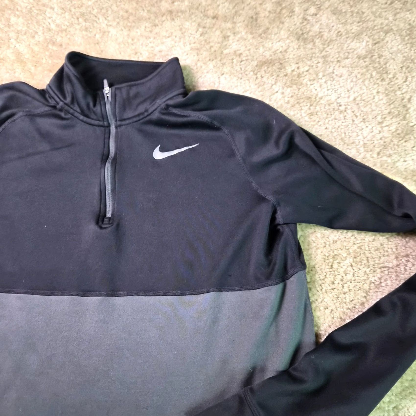 Nike Nike Dri-FIT Pullover Mens Medium 1/4 Zip Running Athletic Training Black F899 Size US M / EU 48-50 / 2 - 2 Thumbnail