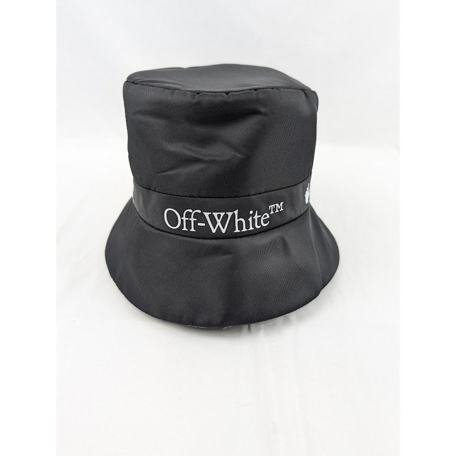 Off-White o1rshd1 Size: OS Logo Viscose Rain Cap in Black / White Size ONE SIZE - 8 Thumbnail