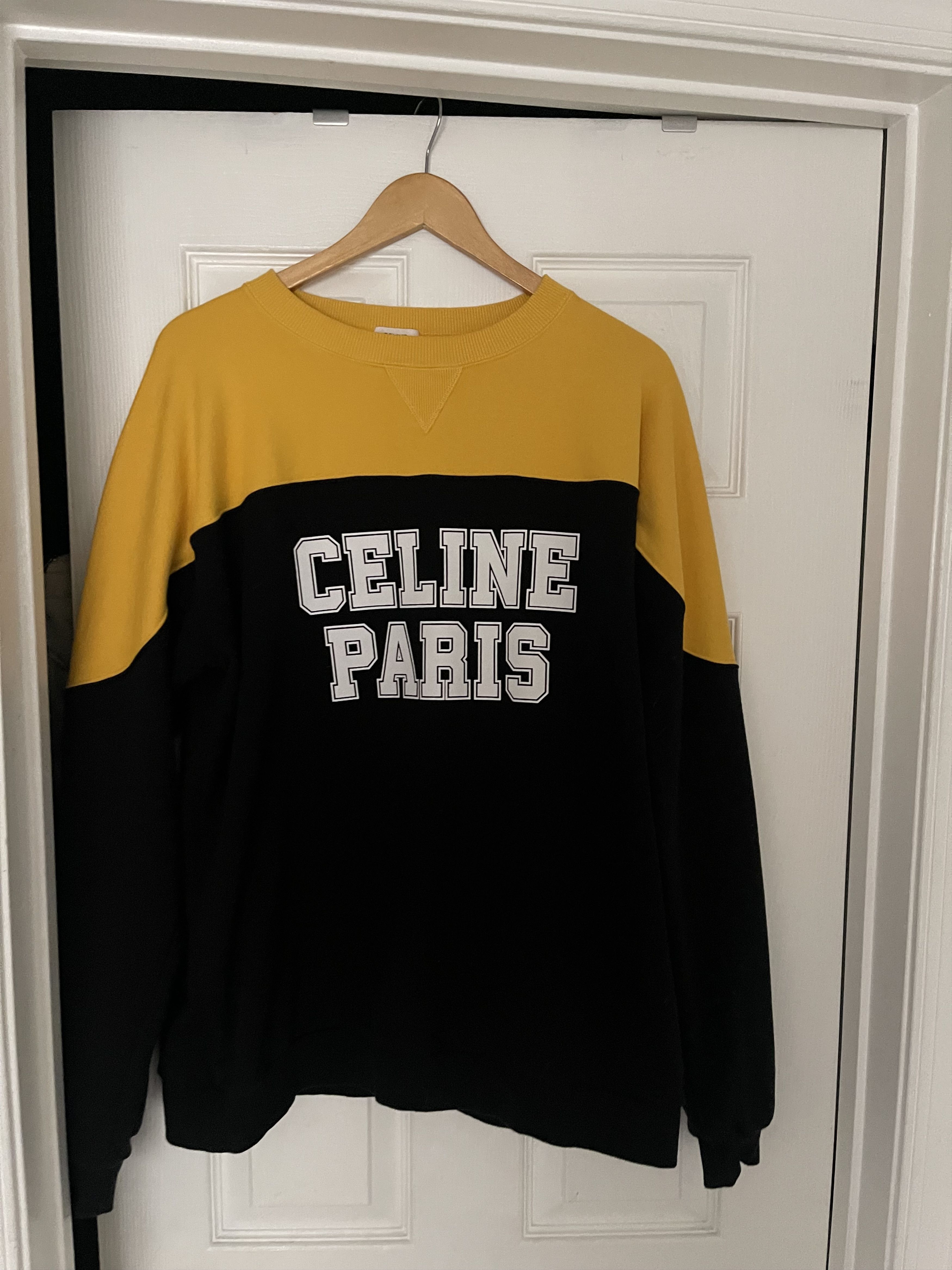 Image of Celine Sweatshirt in Black/Yellow, Men's (Size XL)