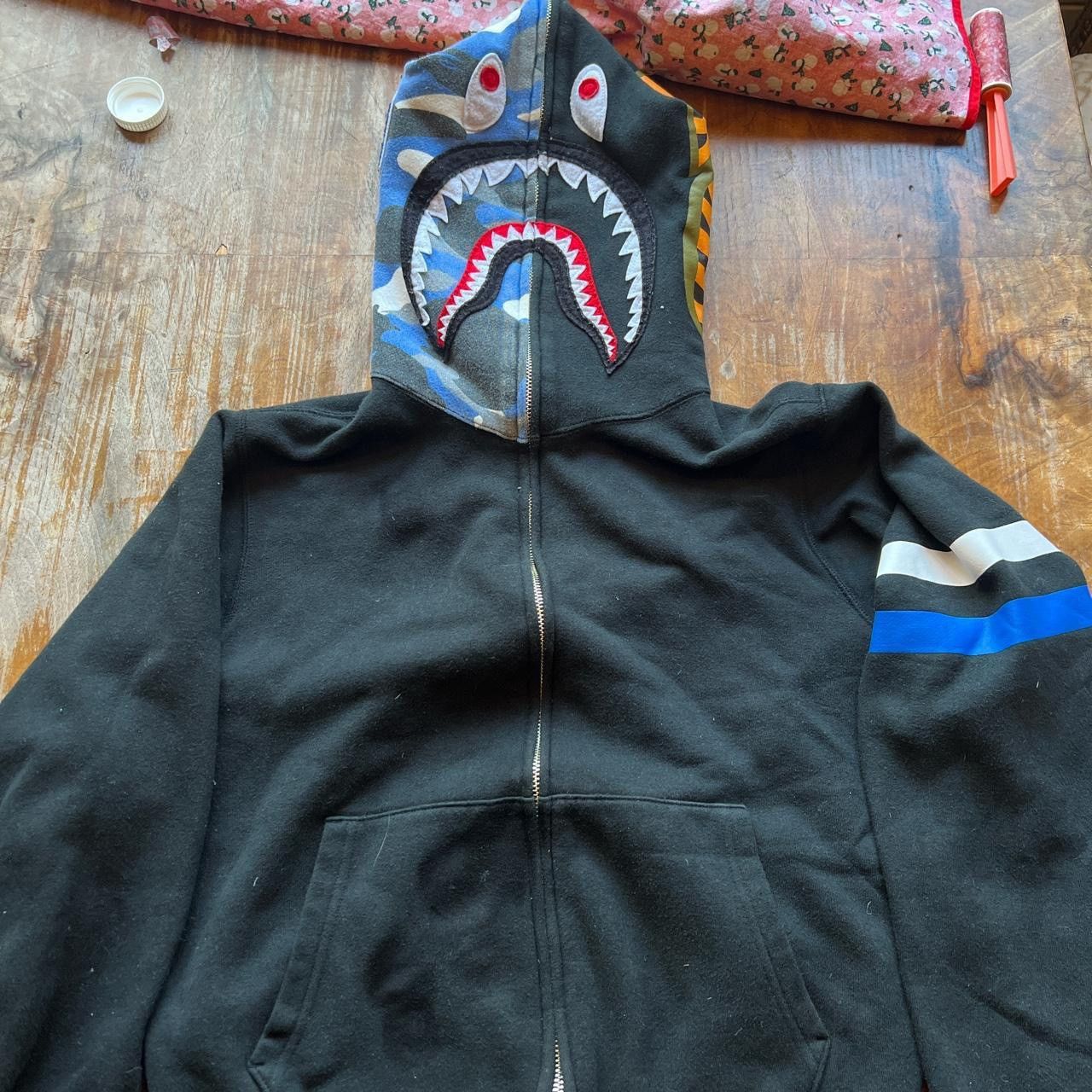 Bape Warm Up Camo Shark Full Zip Hoodie | Grailed
