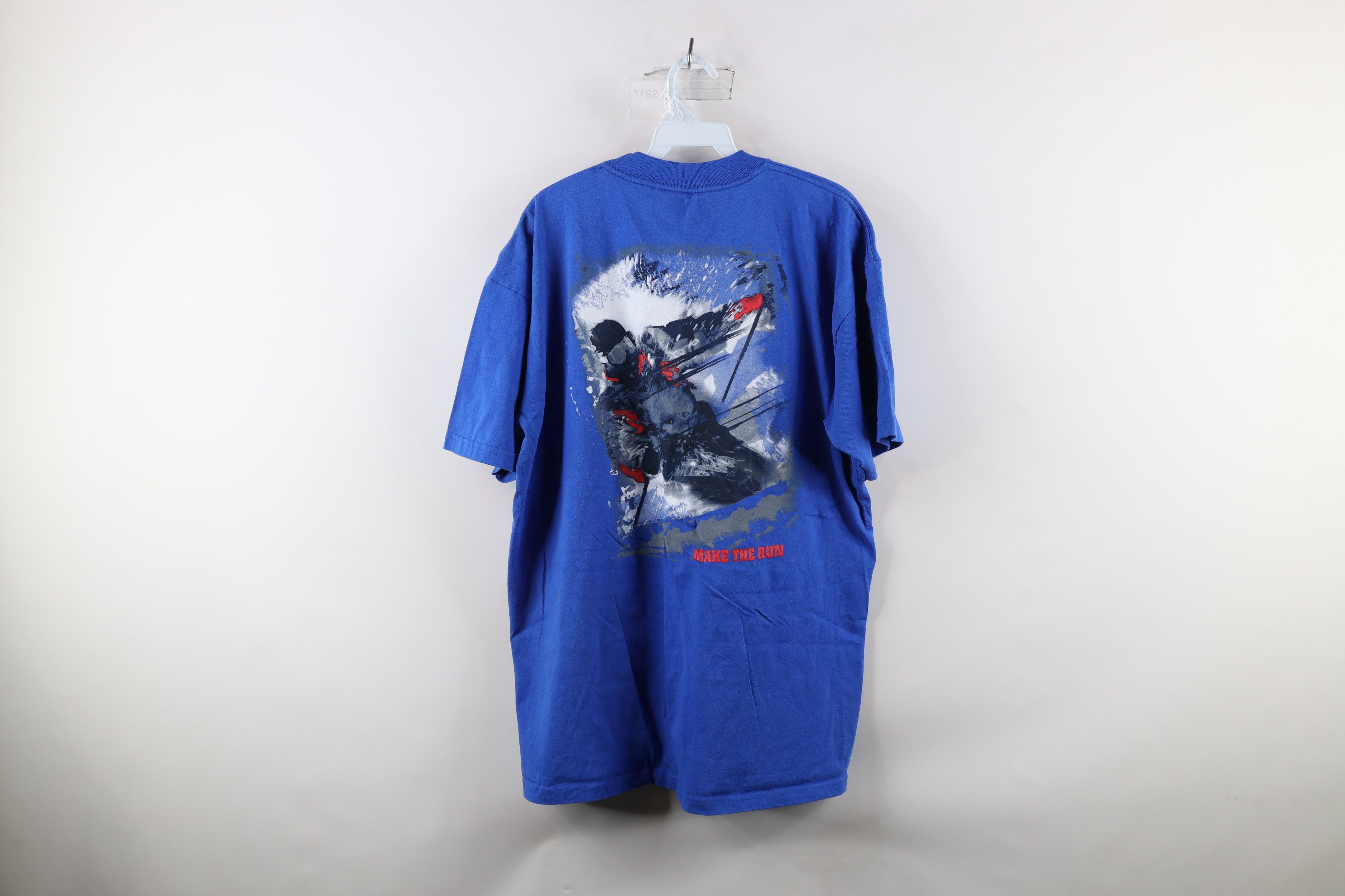 Marlboro Vintage 90s Marlboro Skiing Pocket T-Shirt Blue Cotton USA Size US XL / EU 56 / 4 - 10 Thumbnail