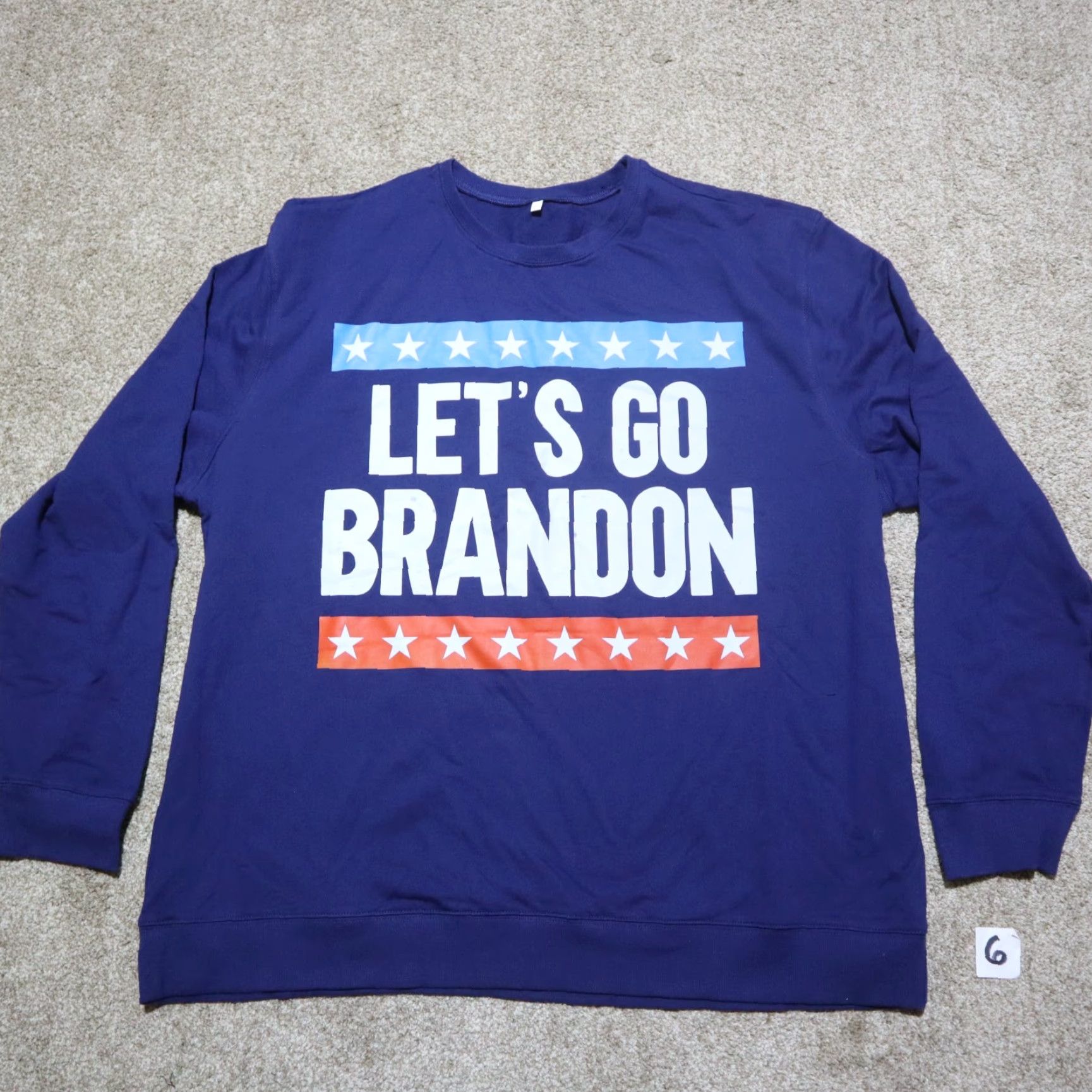 Vintage Let's Go Brandon Blue Sweater Men XL Hoodie Funny Gift Size US XL / EU 56 / 4 - 2 Thumbnail