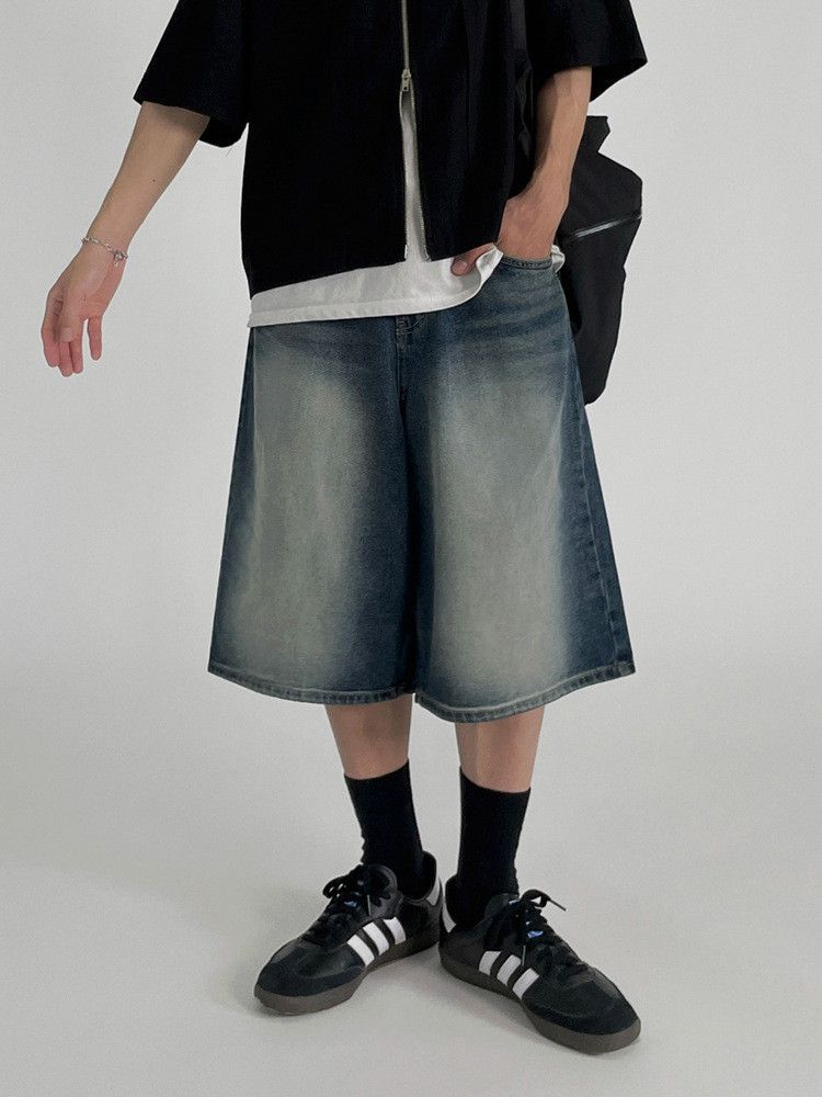 Japanese Brand × Jean Retro loose high street casual denim shorts Size US 32 / EU 48 - 1 Thumbnail