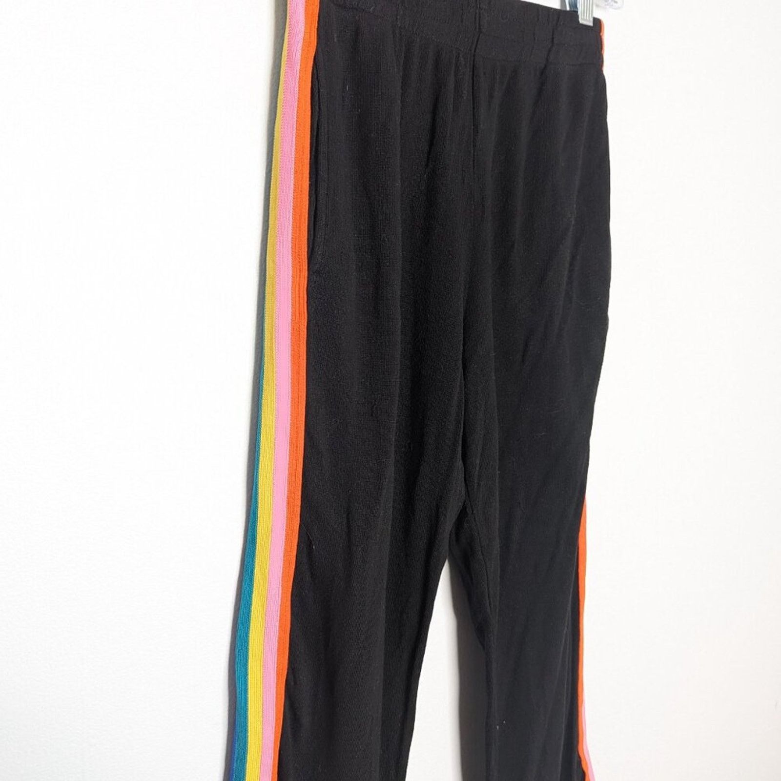 Other LNA Black Casual Cropped Lounge Pants Rainbow Side Leg Trim Size 26" / US 2 / IT 38 - 5 Thumbnail
