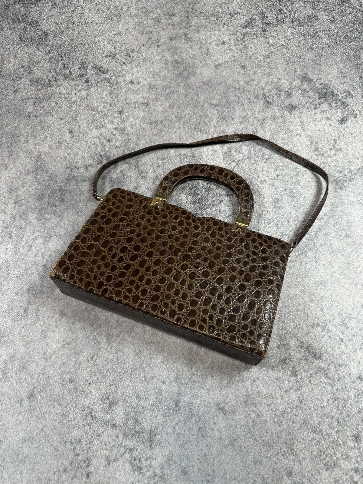 Vintage Vintage Ackery London Leather Bag Crocodile 80s Women Lux Size ONE SIZE - 1 Thumbnail