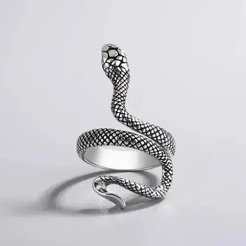 Jewelry Sterling Silver Snake Rings Size ONE SIZE - 5 Thumbnail