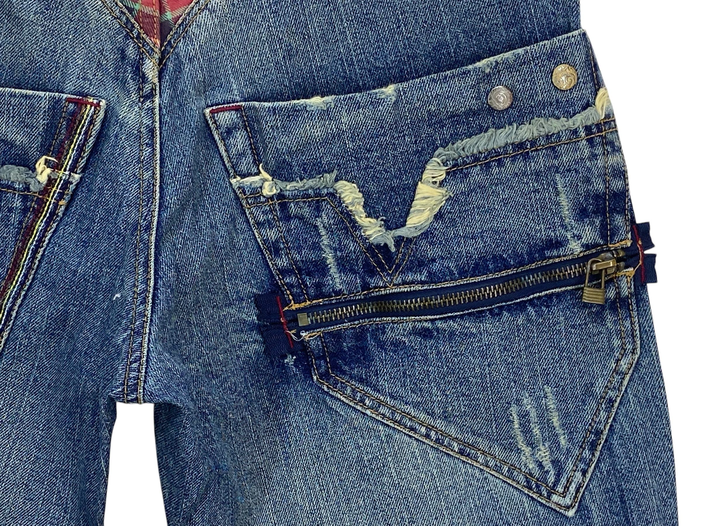 Japanese Brand Oilcake Jeans Double Waist Cropped Jeans Japanese Jeans Size US 29 - 11 Thumbnail