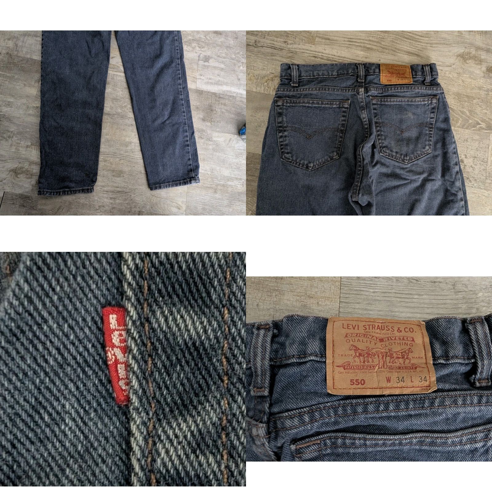 Levi's VINTAGE Levi’s Jeans 550 1993 34x34 Navy Blue USA Made Relaxed Fit 90s Preppy Retro 5-Pocket Men Size US 34 / EU 50 - 10 Thumbnail