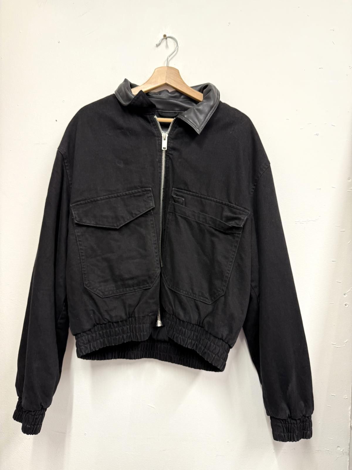 Zara ZARA Black Oversized Zip-Up Jacket with Large Pockets Size US L / EU 52-54 / 3 - 1 Thumbnail