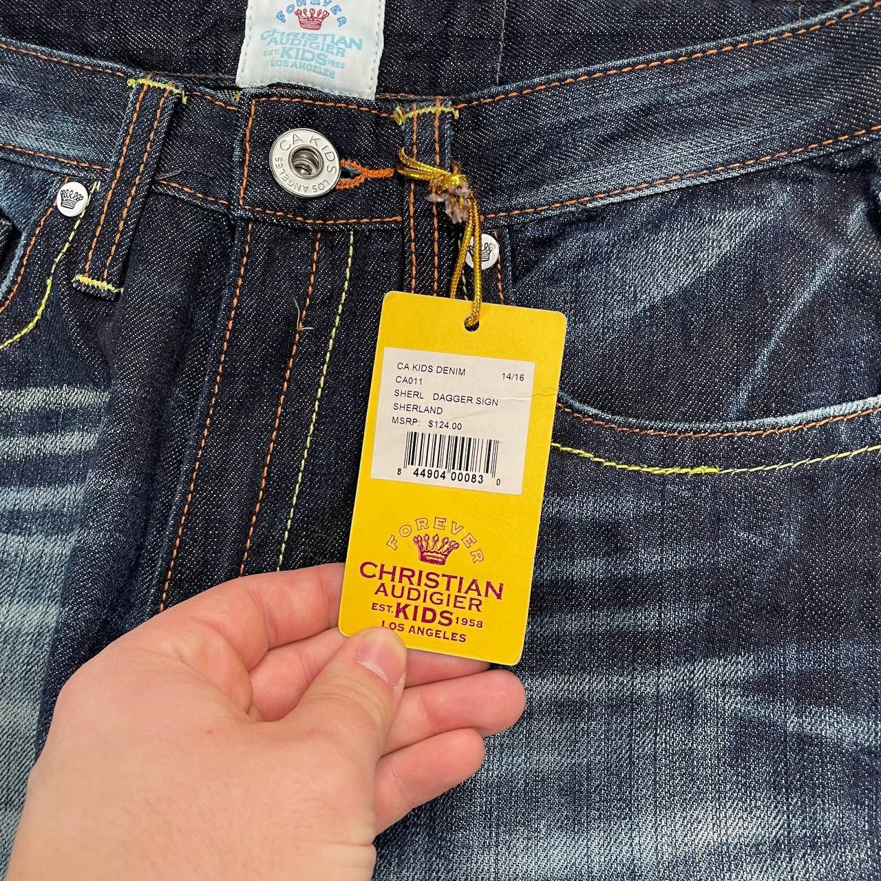 Christian Audigier × Ed Hardy Christian Audigier Kids Forever Dagger Jeans Blue Size 14/16 Size 27" / US 4 / IT 40 - 8 Thumbnail