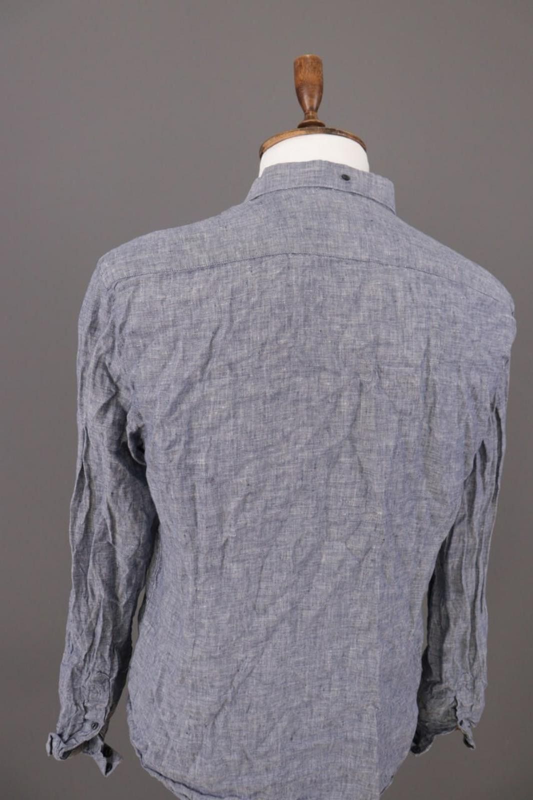 Barbour Beacon Brand Barbour Gray Slim Fit Linen Casual Shirt Size L Size US L / EU 52-54 / 3 - 11 Thumbnail