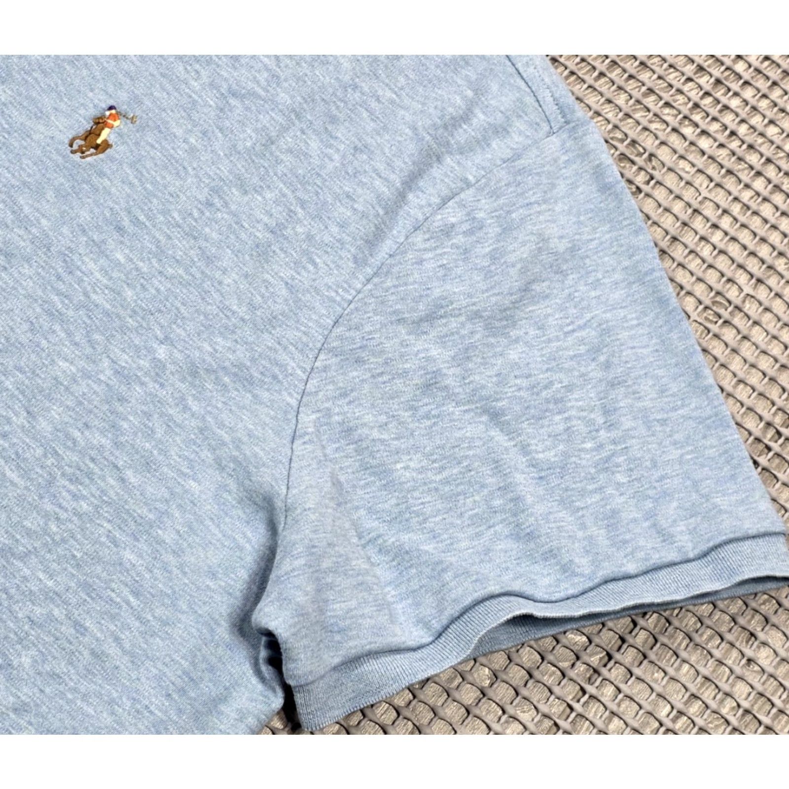 Polo Ralph Lauren VINTAGE Polo Ralph Lauren Polo Shirt Mens 2XL Heather Blue Short Sleeve Solid Blue Pony Polo Shirt Mens 2XL Size US XXL / EU 58 / 5 - 4 Thumbnail