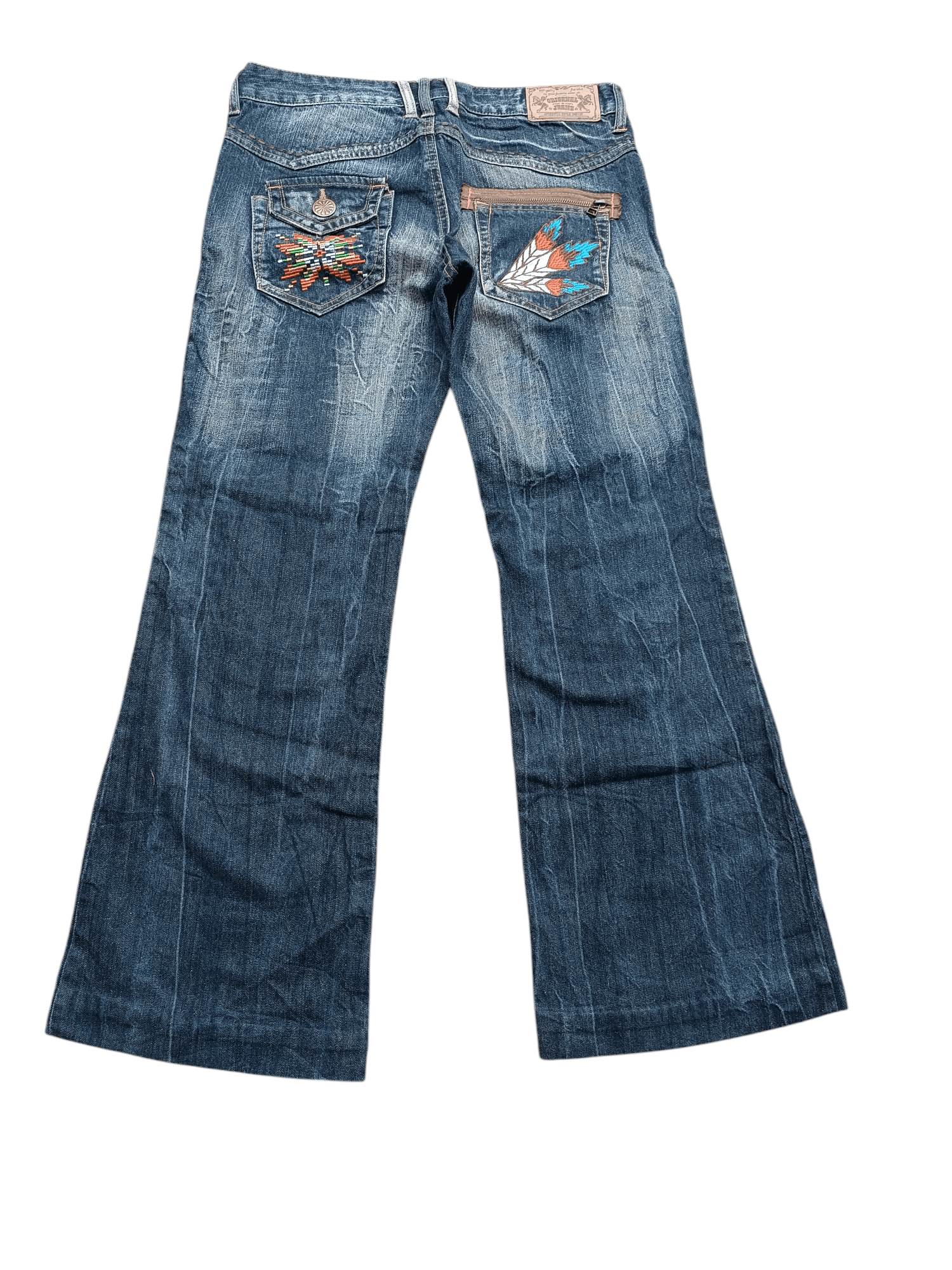 Tornado Mart Tornado Mart Tribal Low Waisted Flare Denim | Grailed