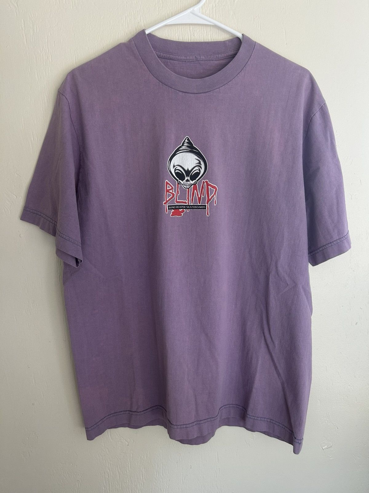 Blind Skateboards Vintage Blind Skateboards Reaper Purple Fader Graphic Tee Size US L / EU 52-54 / 3 - 3 Thumbnail