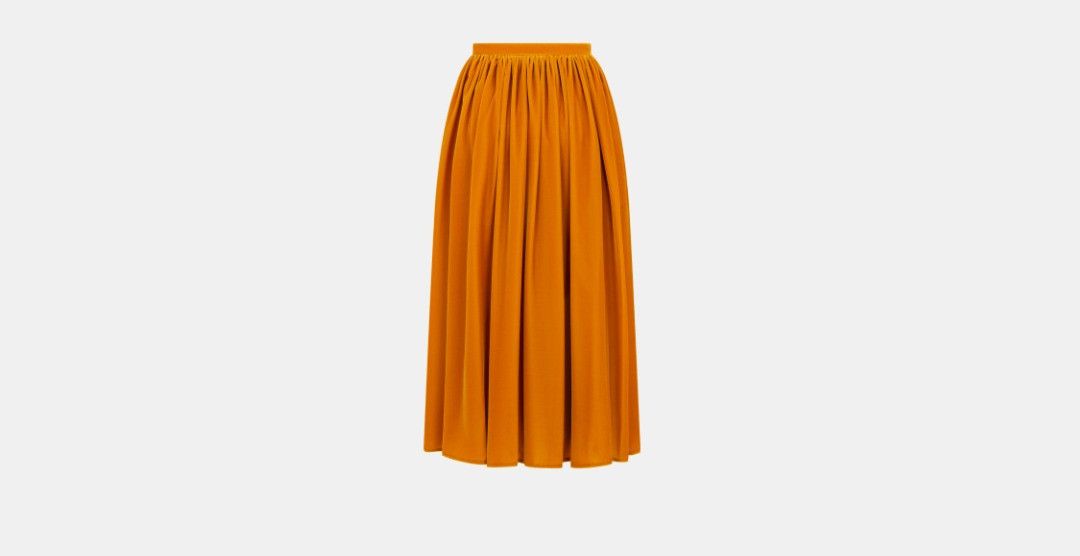 Dior o1w1db10225 Mid-Length Flared Skirt in Orange Size 28" / US 6 / IT 42 - 2 Thumbnail