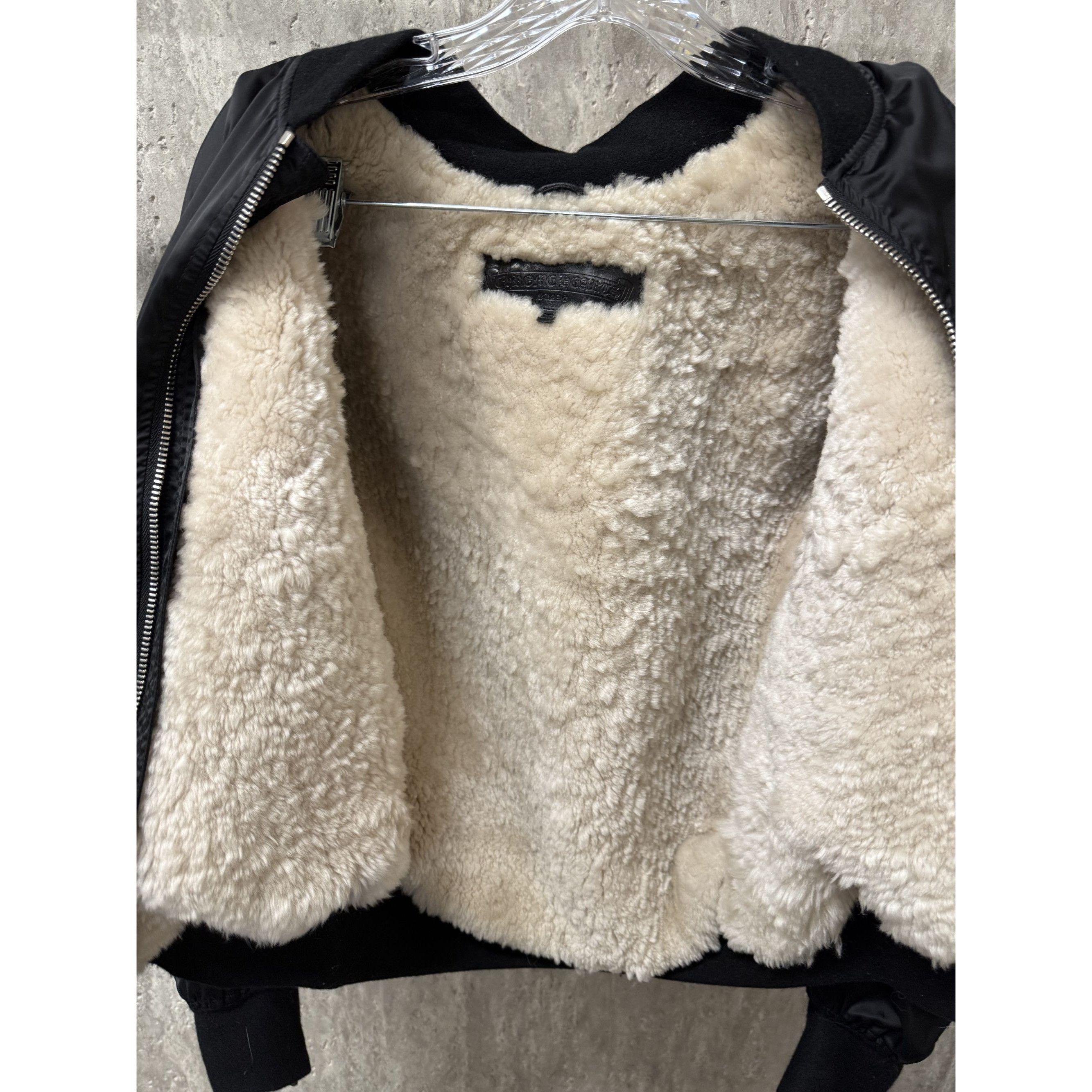 Chrome Hearts Chrome Hearts Black Bomber Jacket With Shearling Lining & Cr Size M / US 6-8 / IT 42-44 - 3 Thumbnail