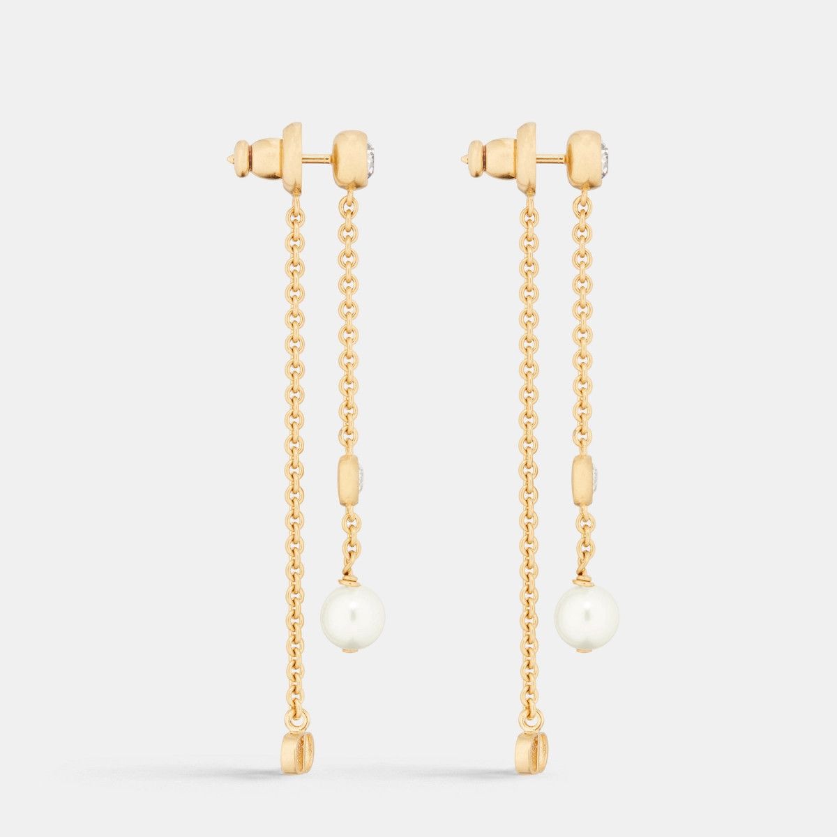 Dior o1bcso1str0126 Size:OS/Cd Treasure Earrings in Golden/White Size ONE SIZE - 3 Thumbnail