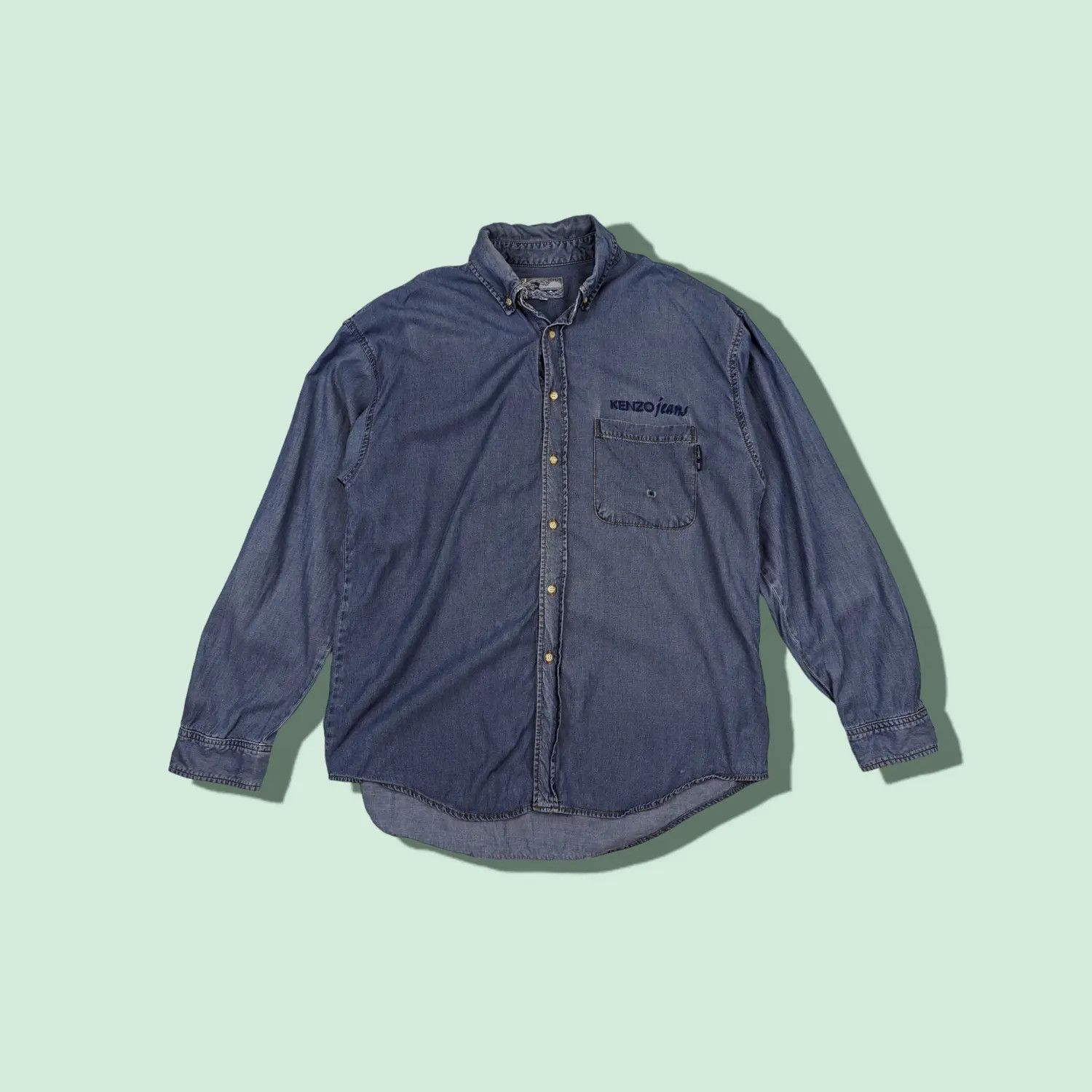 Kenzo Vintage KENZO Jeans Button Up Shirt Denim Style Jacket Size US L / EU 52-54 / 3 - 1 Thumbnail