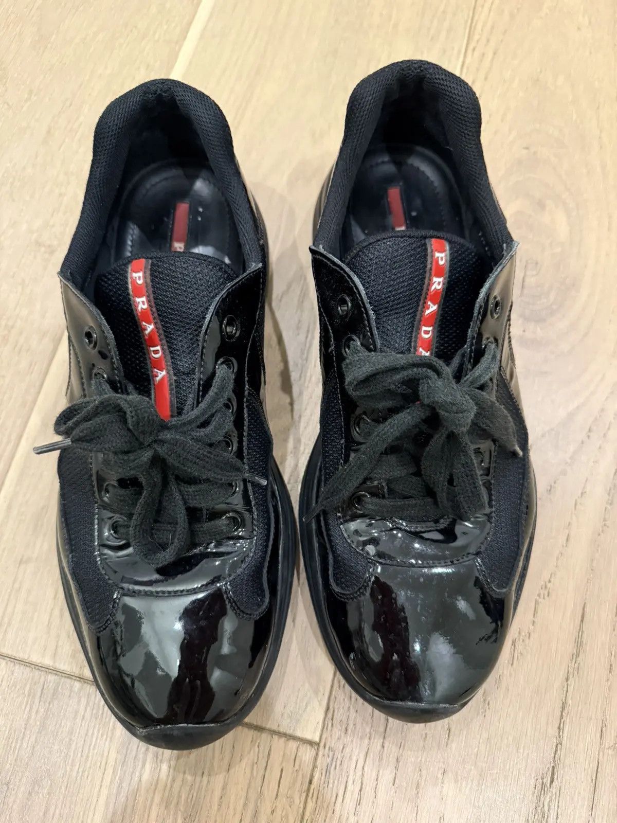 Prada Prada America's Cup Sneakers Black 9.5 Low Tops Red Size US 9.5 / EU 42-43 - 3 Thumbnail