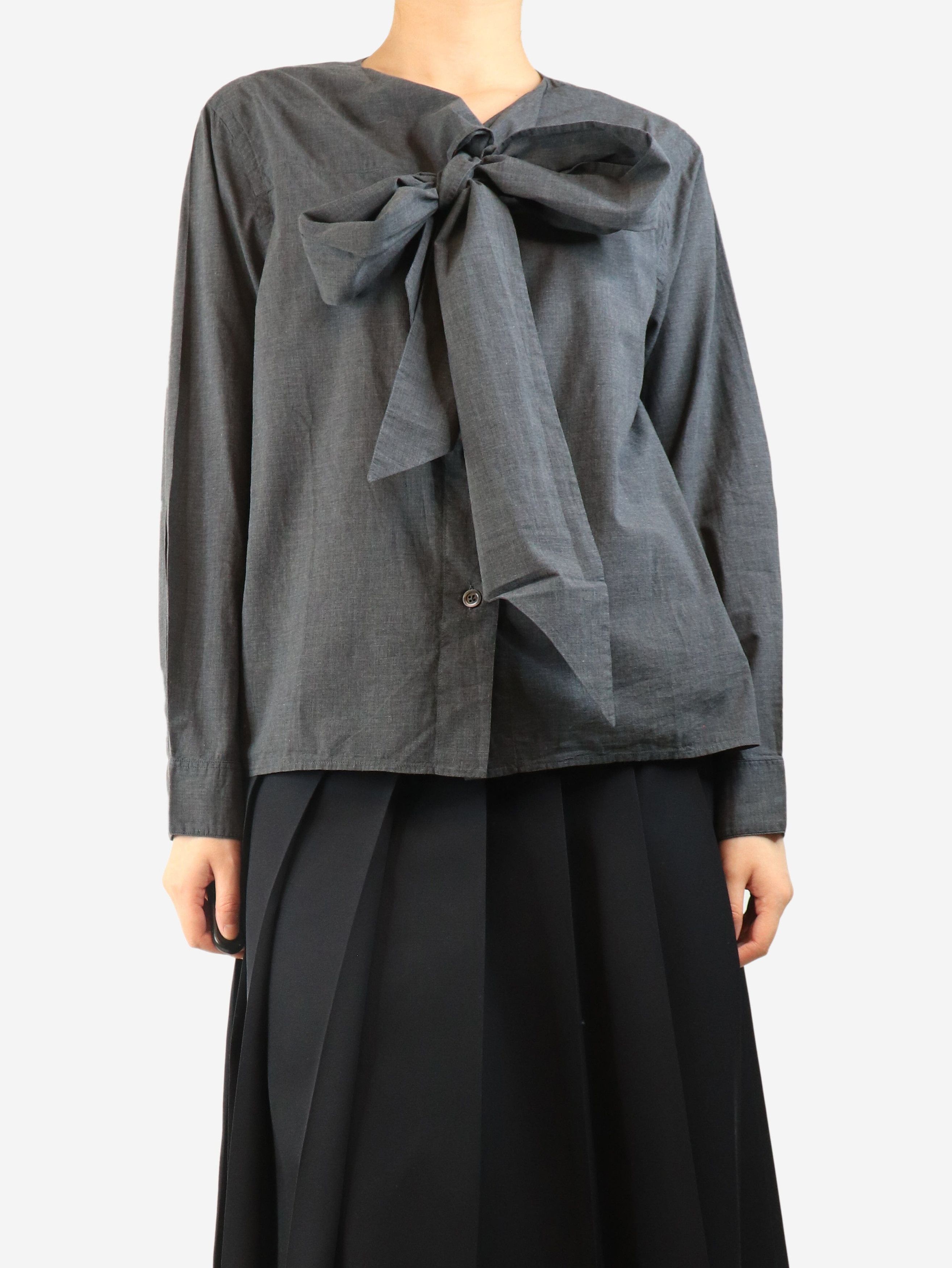 Other Dark grey cotton neck-tie shirt - UK 14 Size L / US 10 / IT 46 - 1 Thumbnail