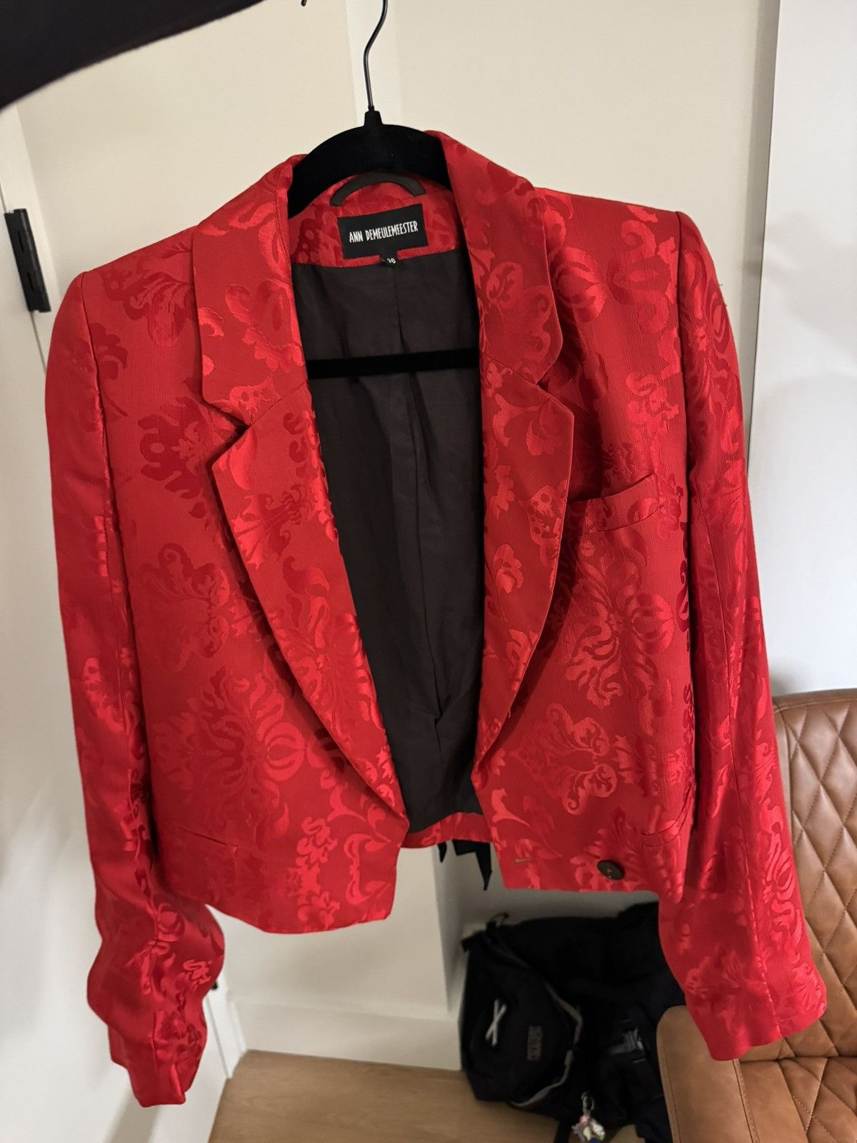 Ann Demeulemeester ANN DEMEULEMEESTER - FW19 SATIN PATTERNED BACK STRAPS Size 36R - 3 Thumbnail