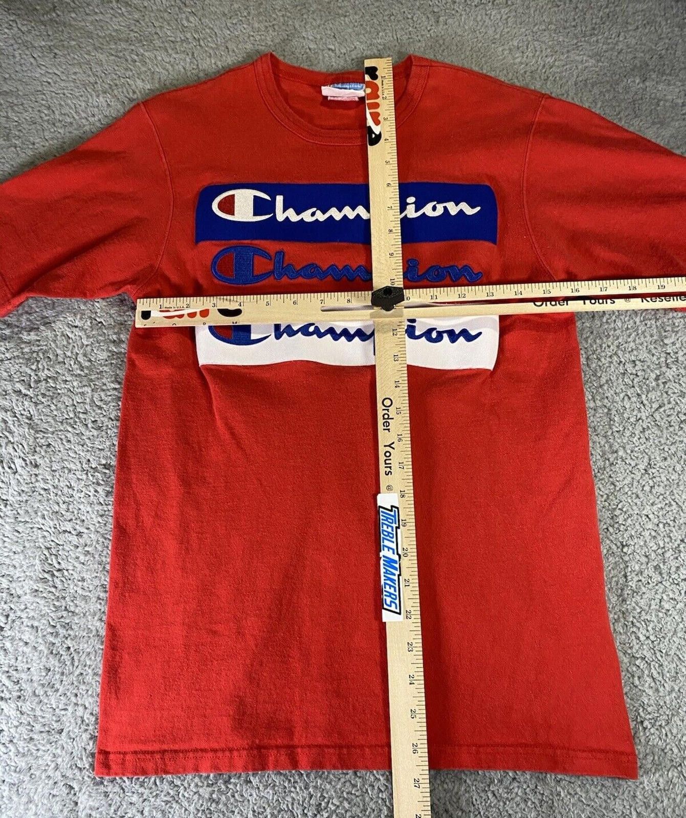 Champion Men Shirt Small Red Embroider Patch 90s y2k Champion Size US S / EU 44-46 / 1 - 4 Thumbnail