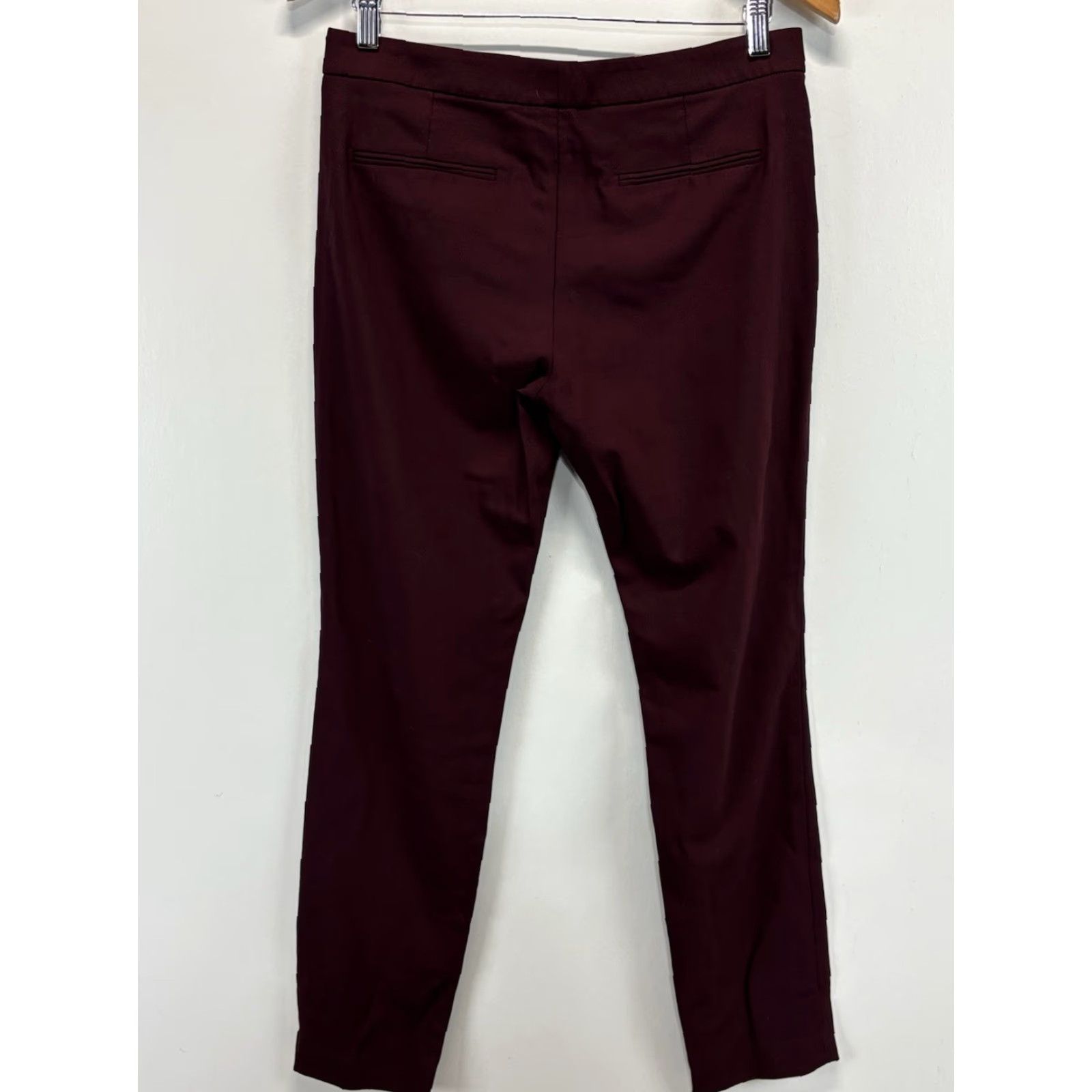 Theory Theory Wool Pants Trousers Women’s 8 Burgundy Straight Leg Career 31x31 Tailored Size 30" / US 8 / IT 44 - 3 Thumbnail